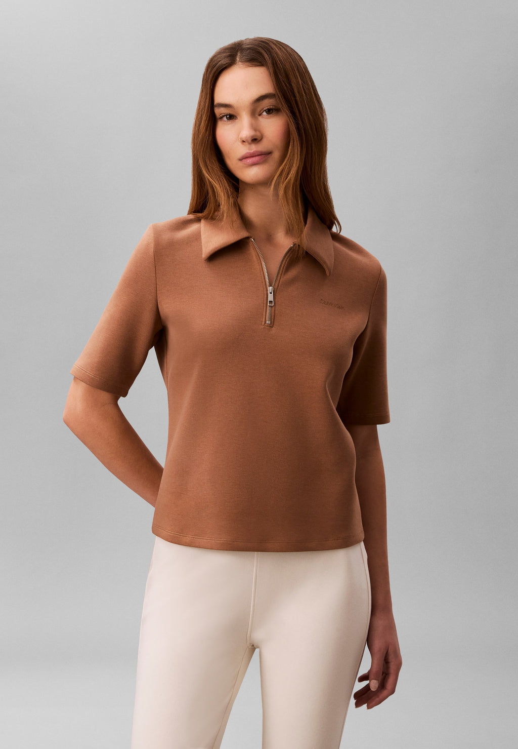 SPACER HALFZIP - Polo shirt - executive brown