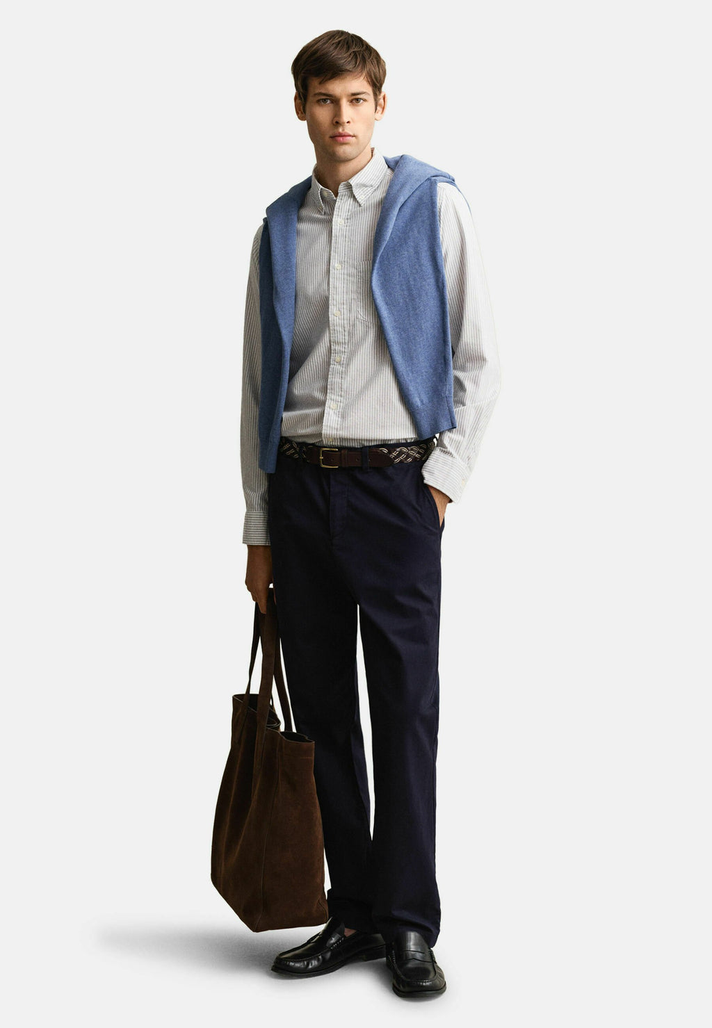 REG CLASSIC OXFORD STRIPE  - Shirt - pewter grey