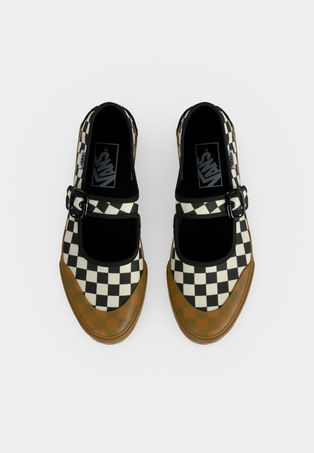 MARY JANE - Ankle strap ballet pumps - black/white