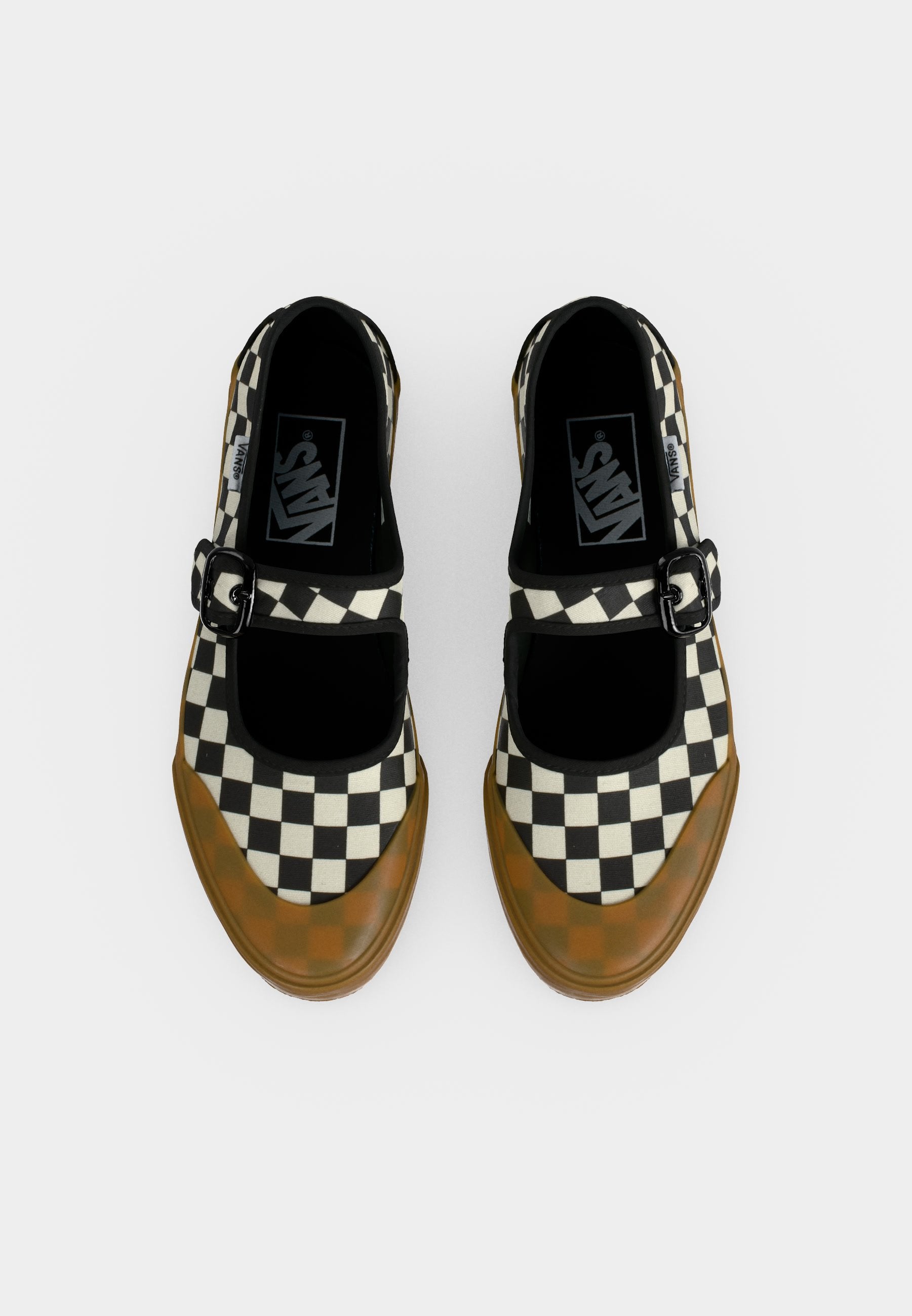 MARY JANE - Ankle strap ballet pumps - black/white