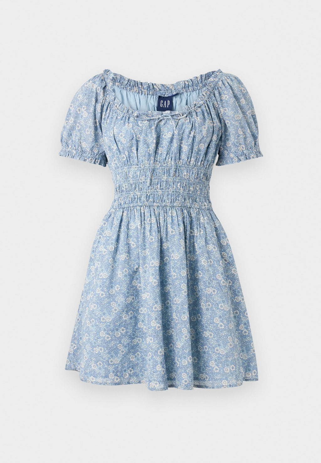 TIE NECK WAIST DRESS - Day dress - blue
