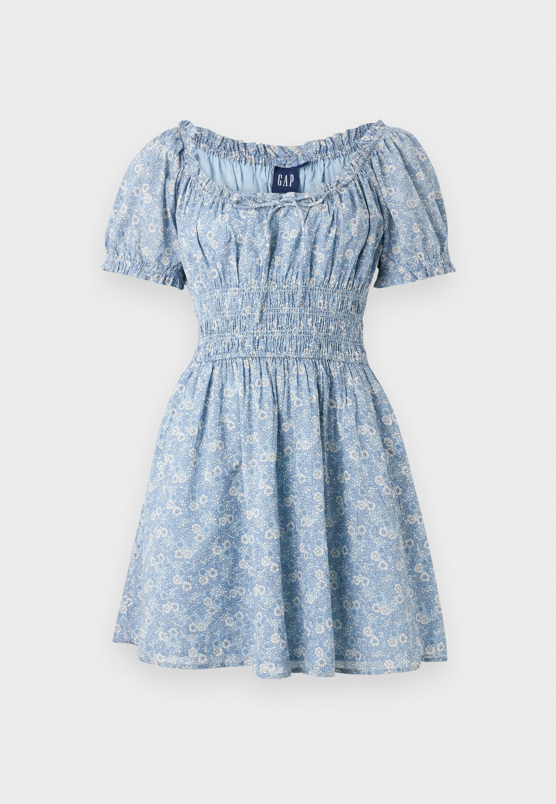 TIE NECK WAIST DRESS - Day dress - blue