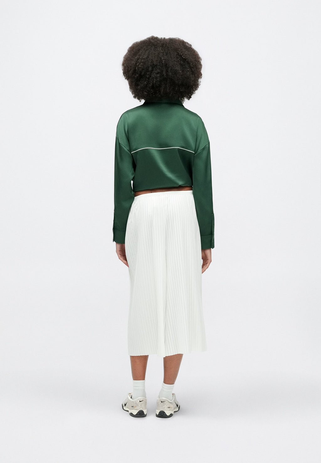 PLEATED CULOTTE - Trousers - sail
