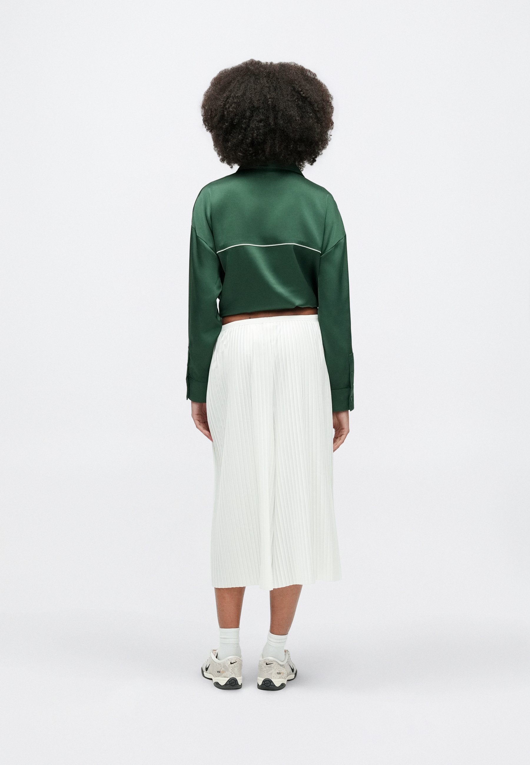 PLEATED CULOTTE - Trousers - sail