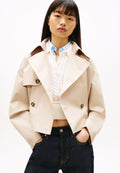 WATER REPELLENT RELAXED SHORT TRENCH COAT - Summer jacket - white clay