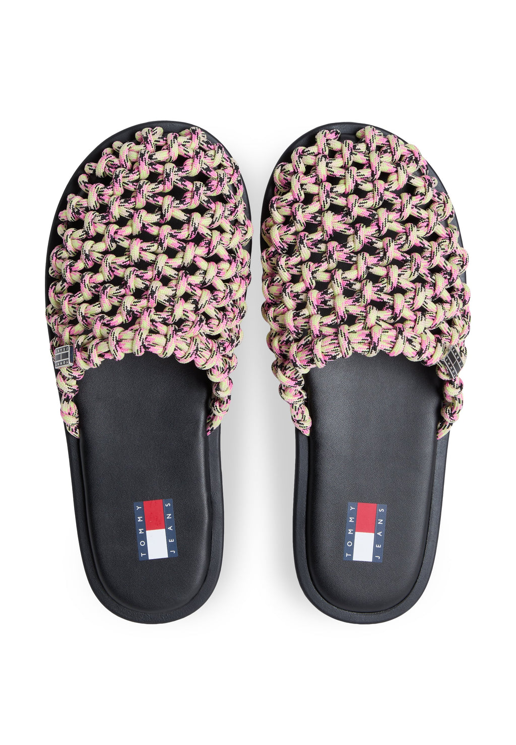 WOVEN ROPE MULES - Sandals - lime essence/synthetic blush