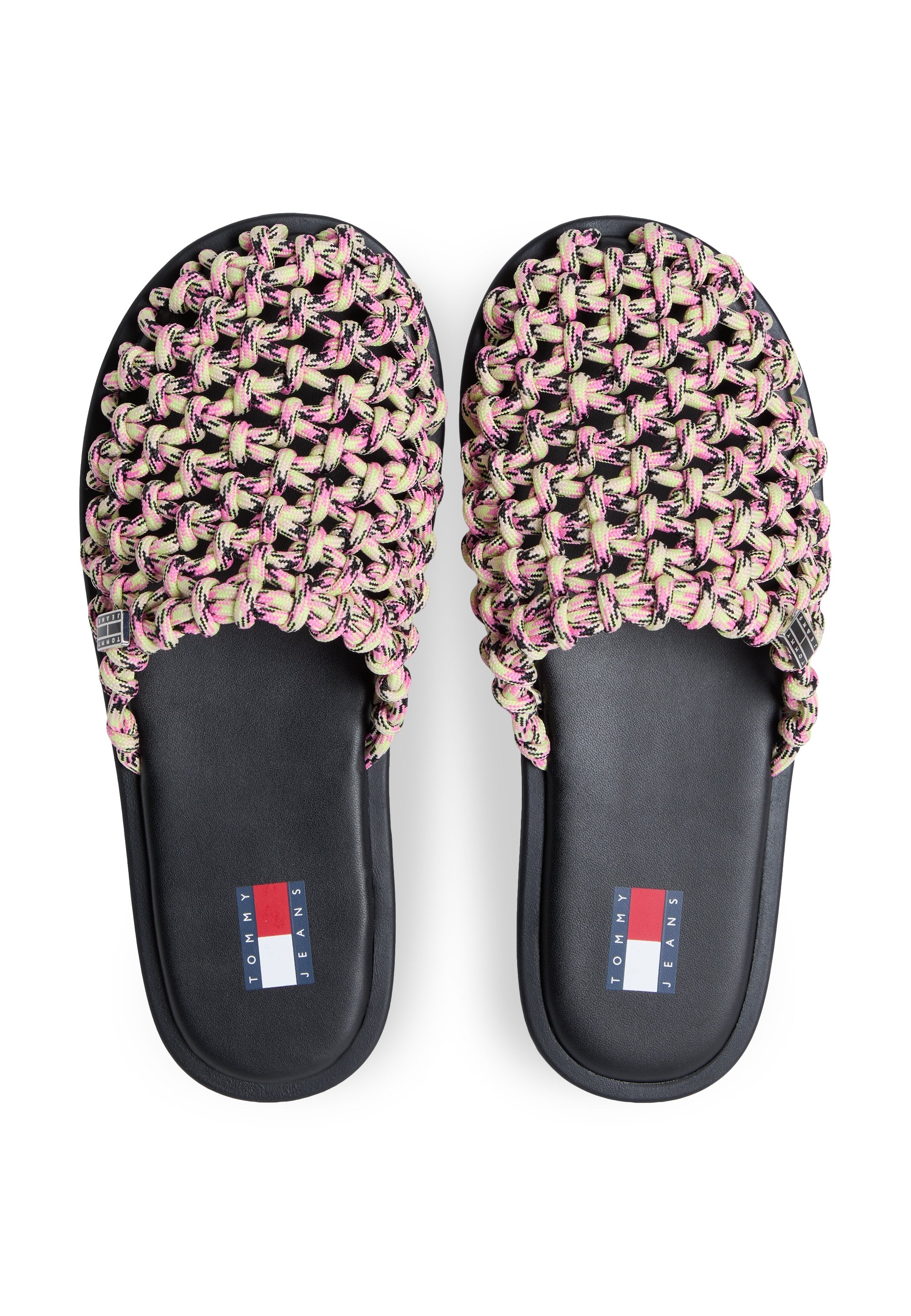 WOVEN ROPE MULES - Sandals - lime essence/synthetic blush