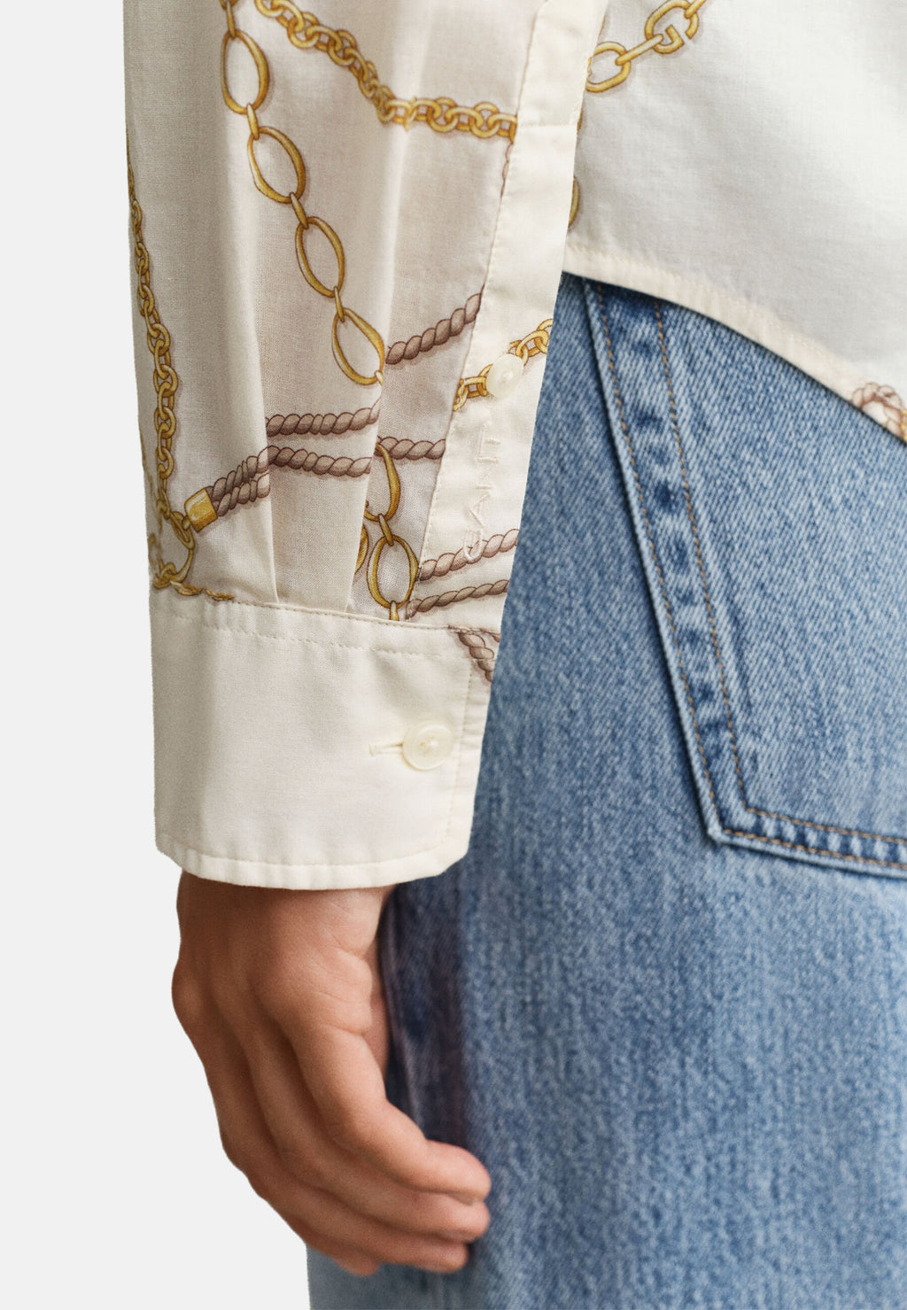 PRINTED  - Button-down blouse - eggshell