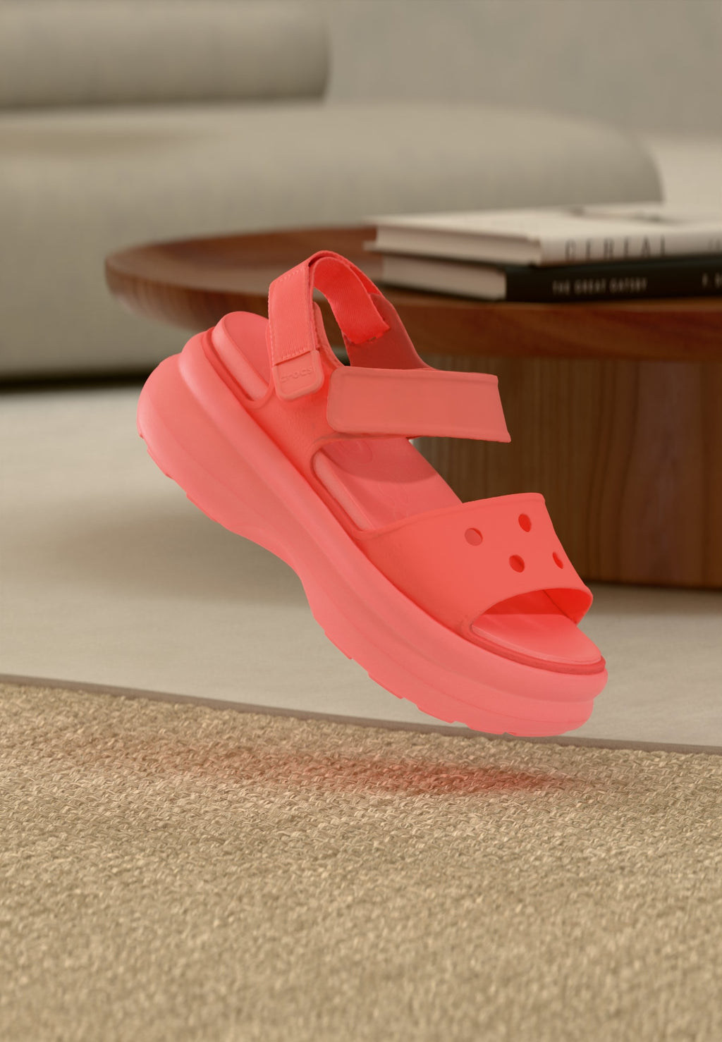 SOHO FROSTED - Platform sandals - guava