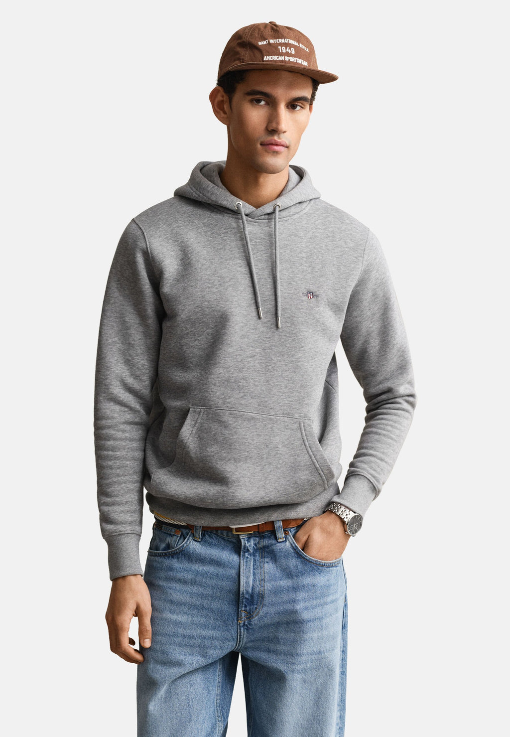 Hoodie - grey melange
