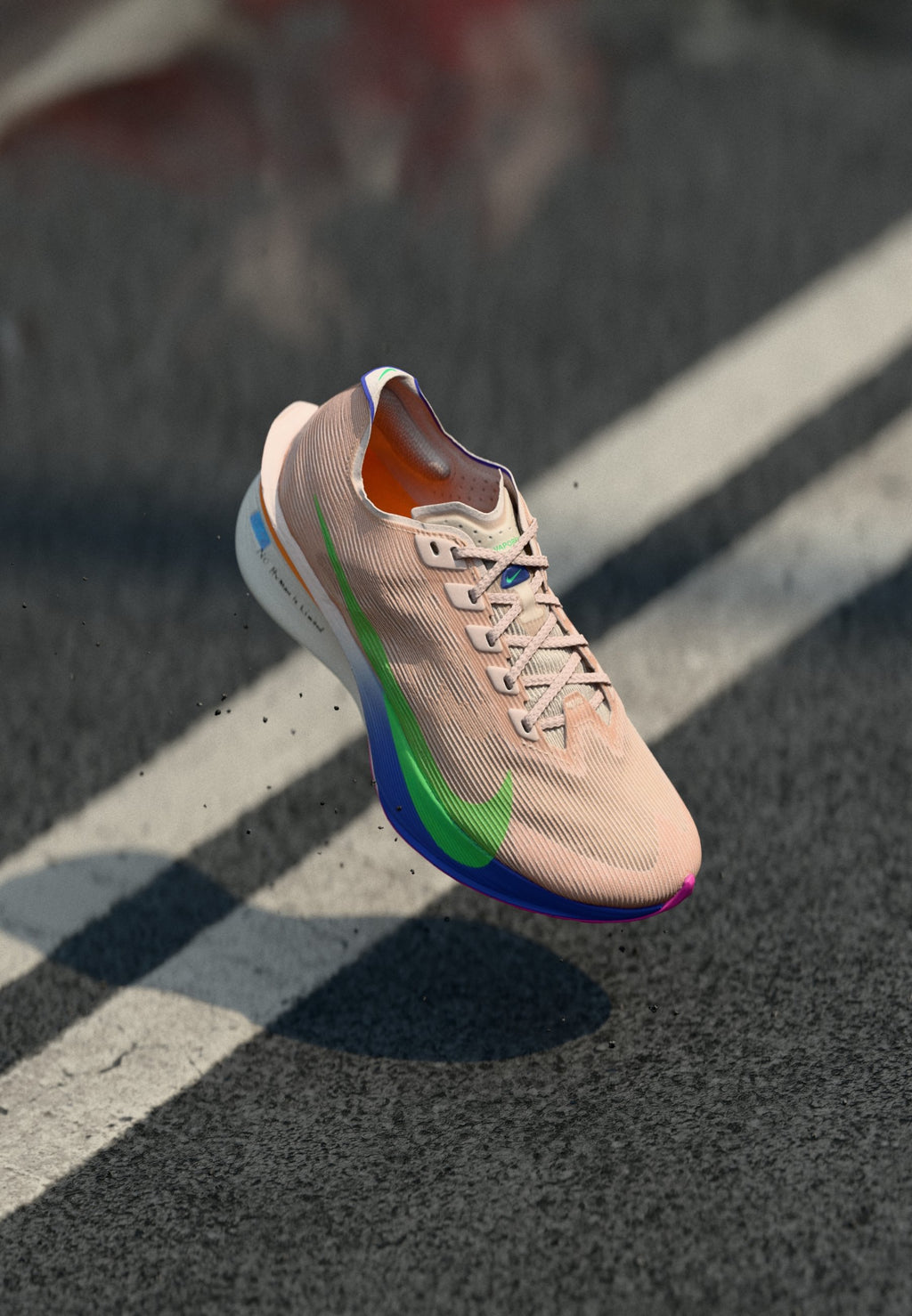 VAPORFLY 4 EK - Chaussures de running sur route - silt red/green shock/fire pink/bright ceramic/persian violet/spruce aura