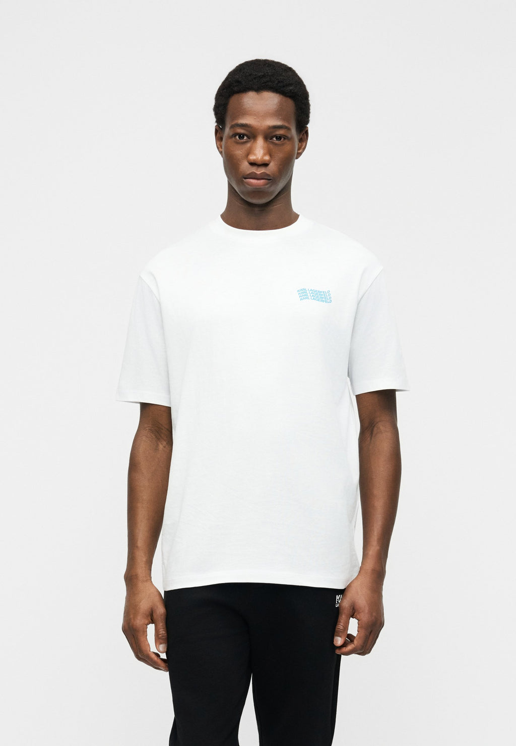 COL ROND - T-shirt imprimé - blanc