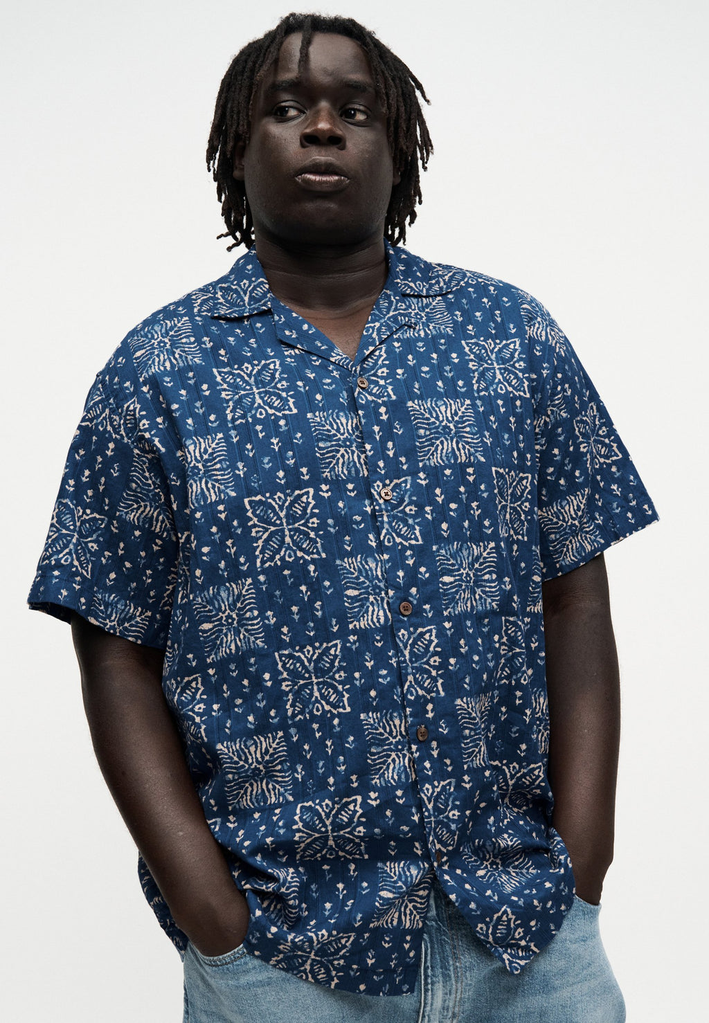 JPRBLULYON PRINT DOBBY SHIRT - Shirt - sky captain