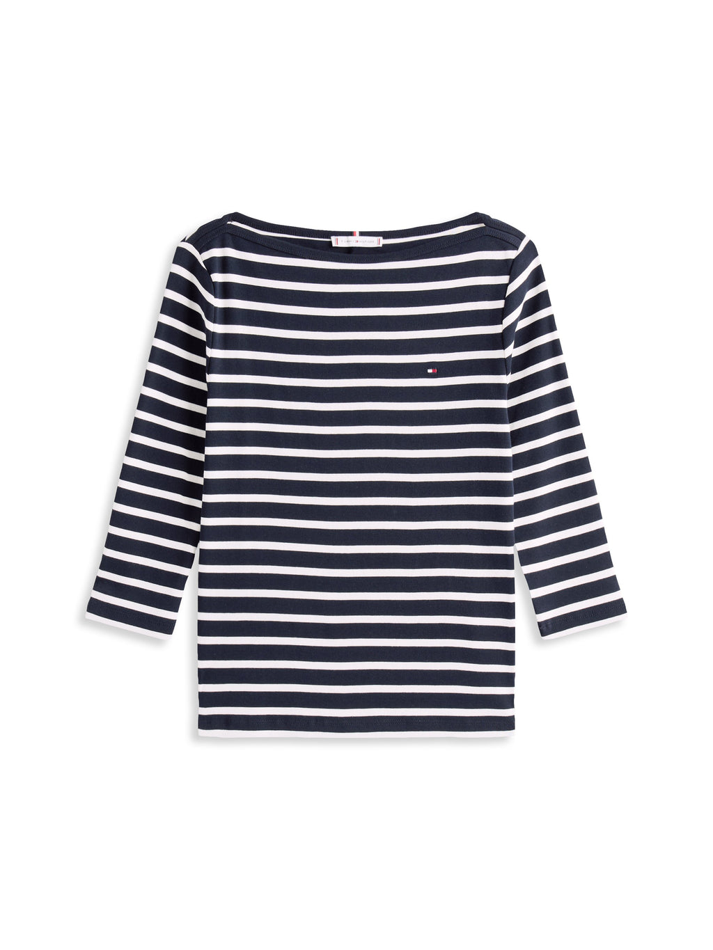 BOAT NECK THREE-QUARTER SLEEVE T-SHIRT - Long sleeved top - desert sky/ecru
