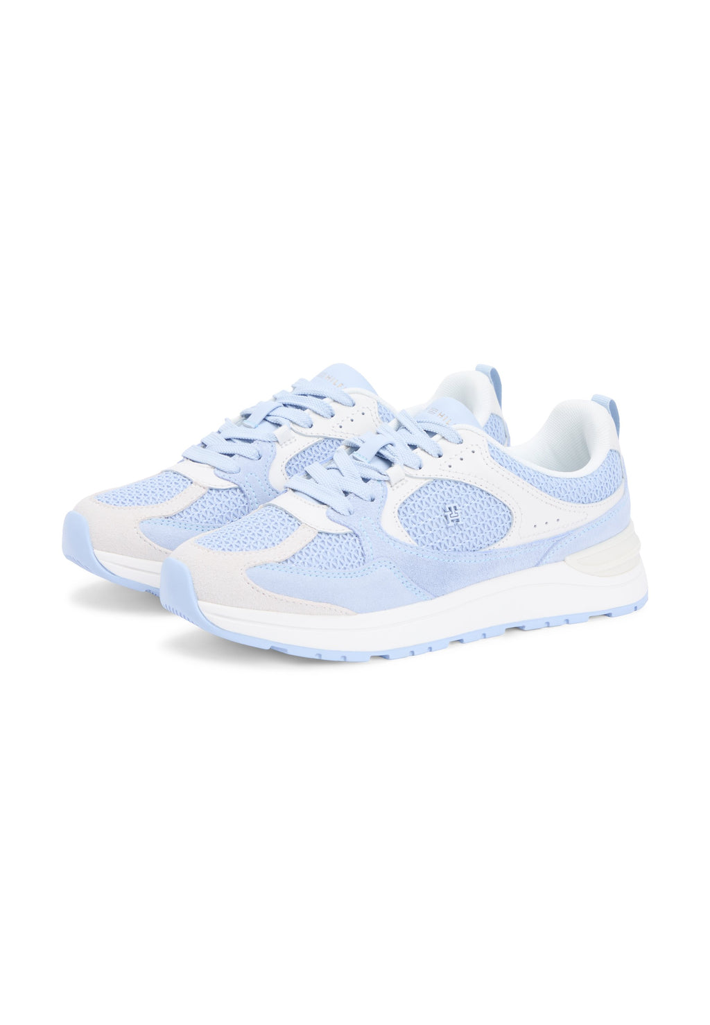 TONAL TH MONOGRAM MIXED TEXTURE TRAINERS - Trainers - breezy blue/ecru