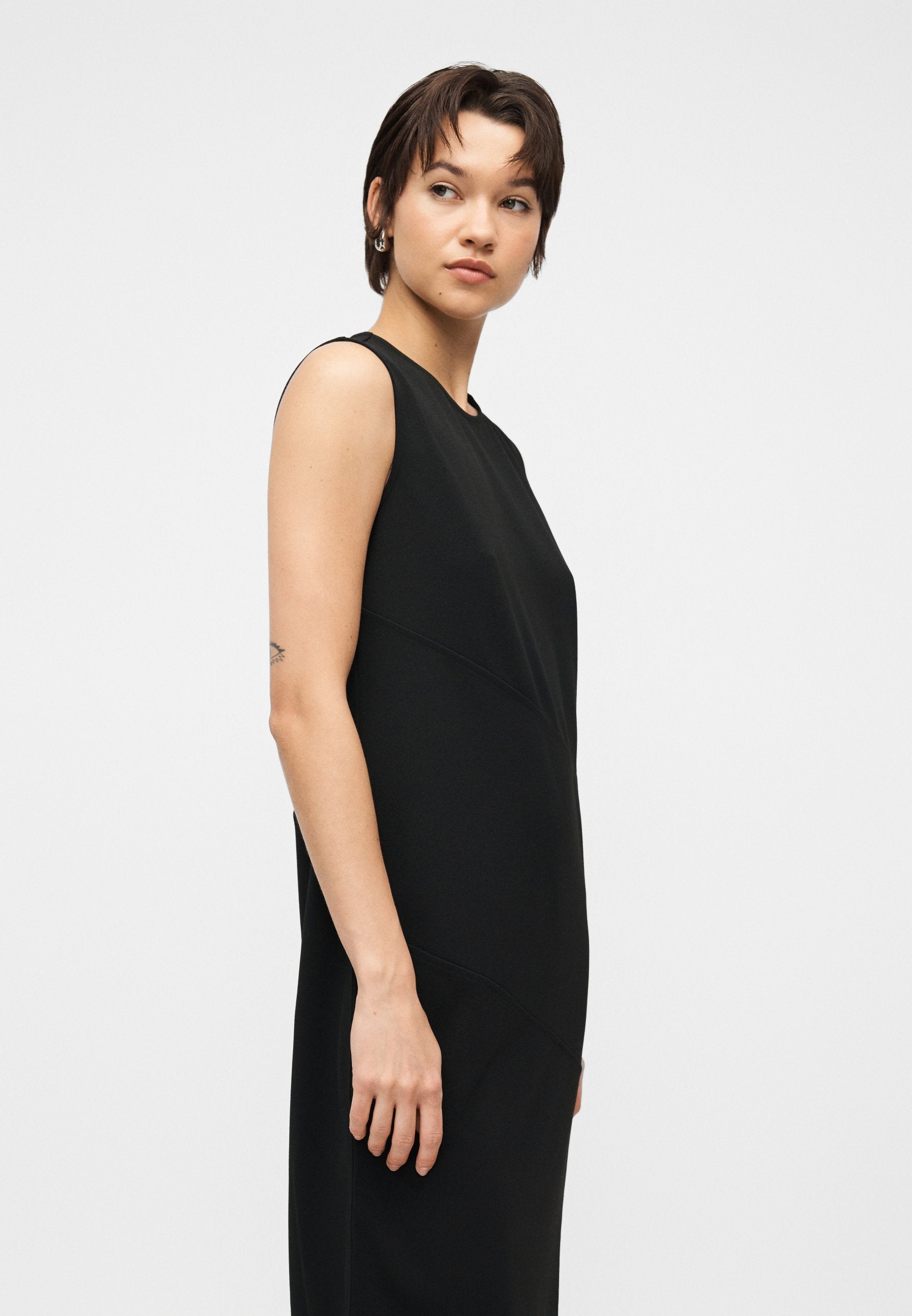STRETCH DIAGONAL SEAM D - Day dress - black