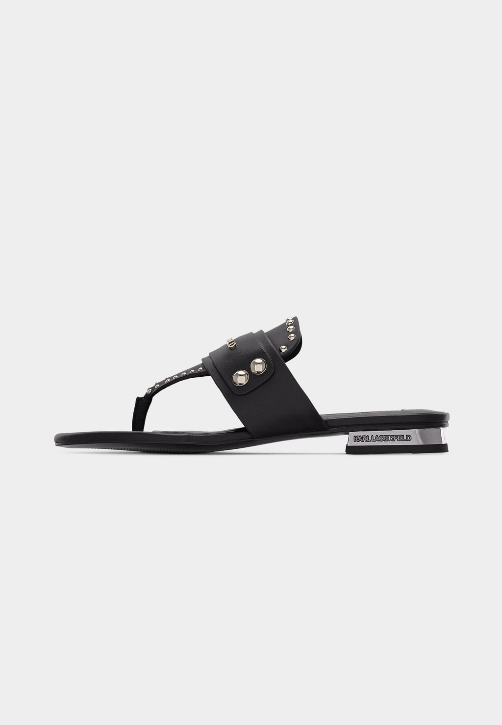 ROXY STUD TRIM THONG - T-bar sandals - black/silver-coloured