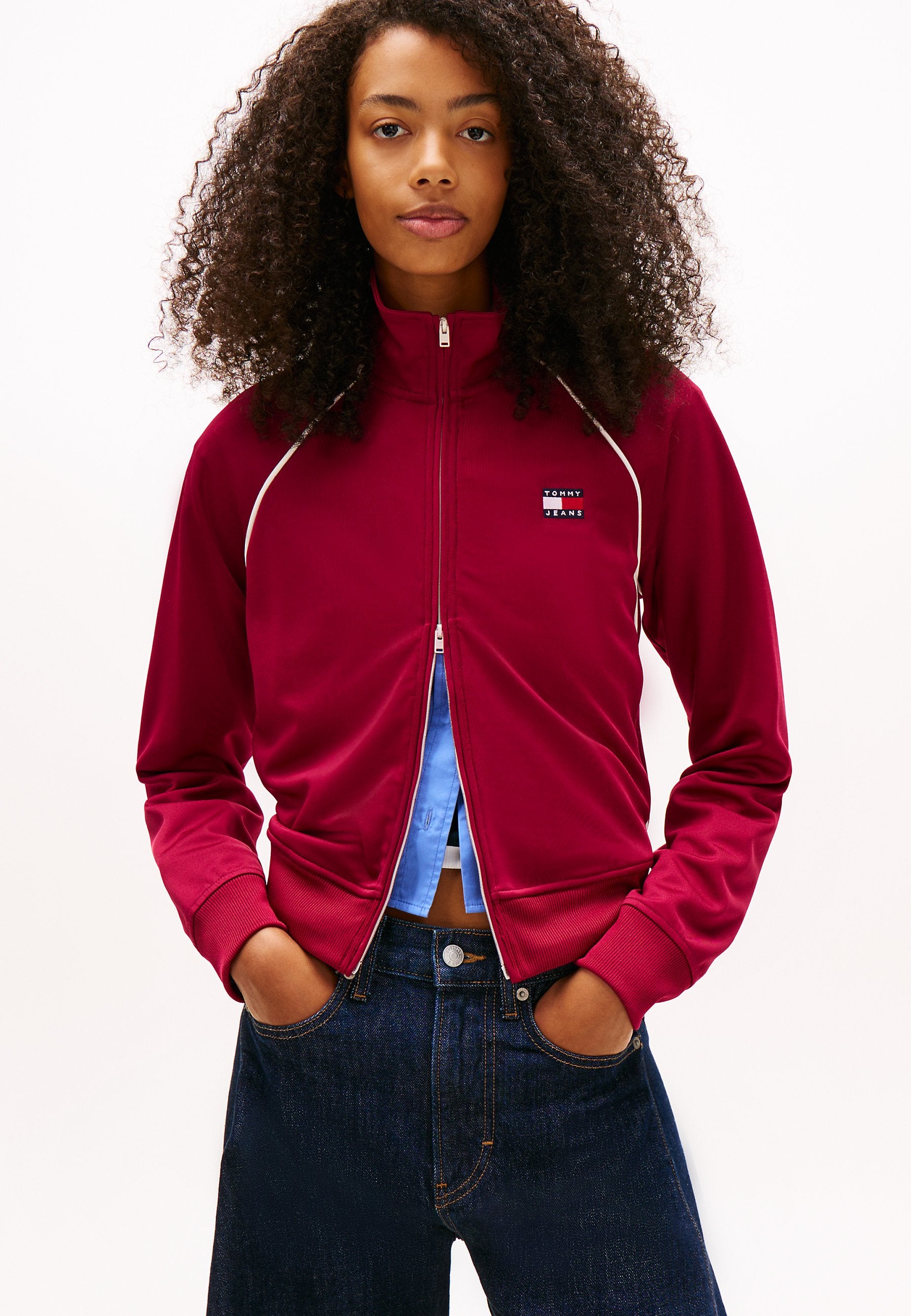 TOMMY BADGE INTERLOCK KNIT TRACK JACKET - Training jacket - lavish cerise
