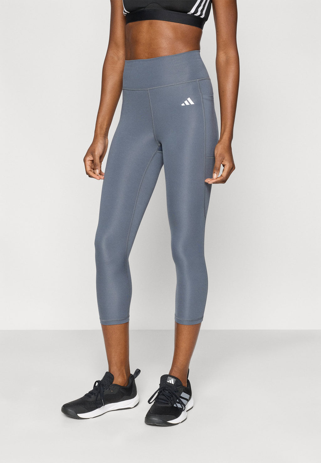 ADIDAS OPTIME ESSENTIALS STASH 3/4 - 3/4 sports trousers - dark grey