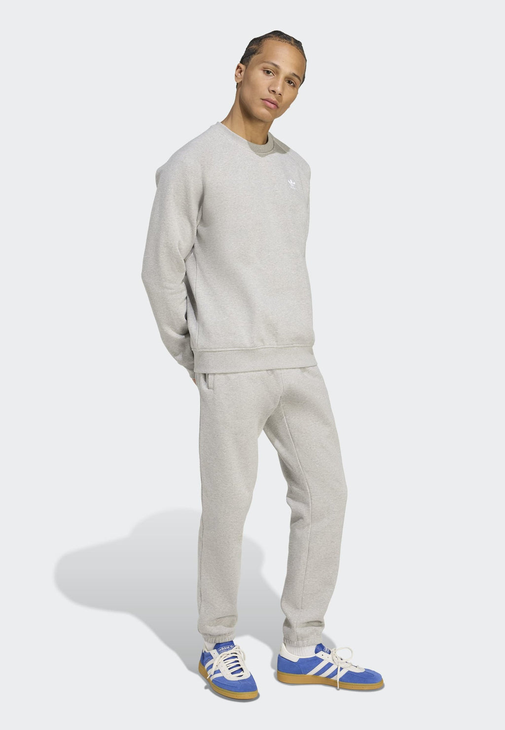 CREW - Sweatshirt - medium grey heather   white