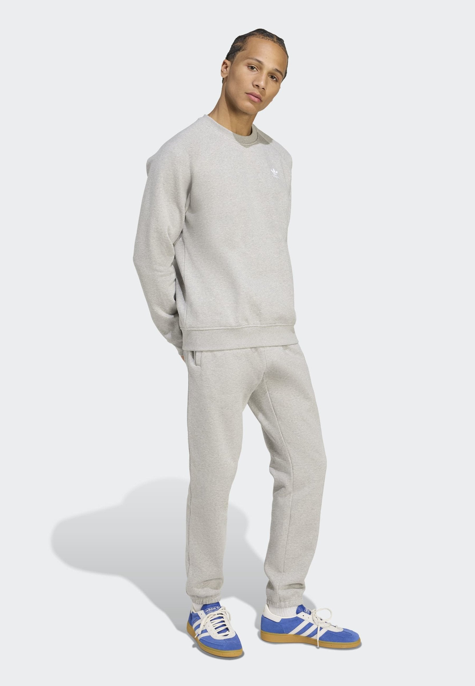 CREW - Sweatshirt - medium grey heather   white