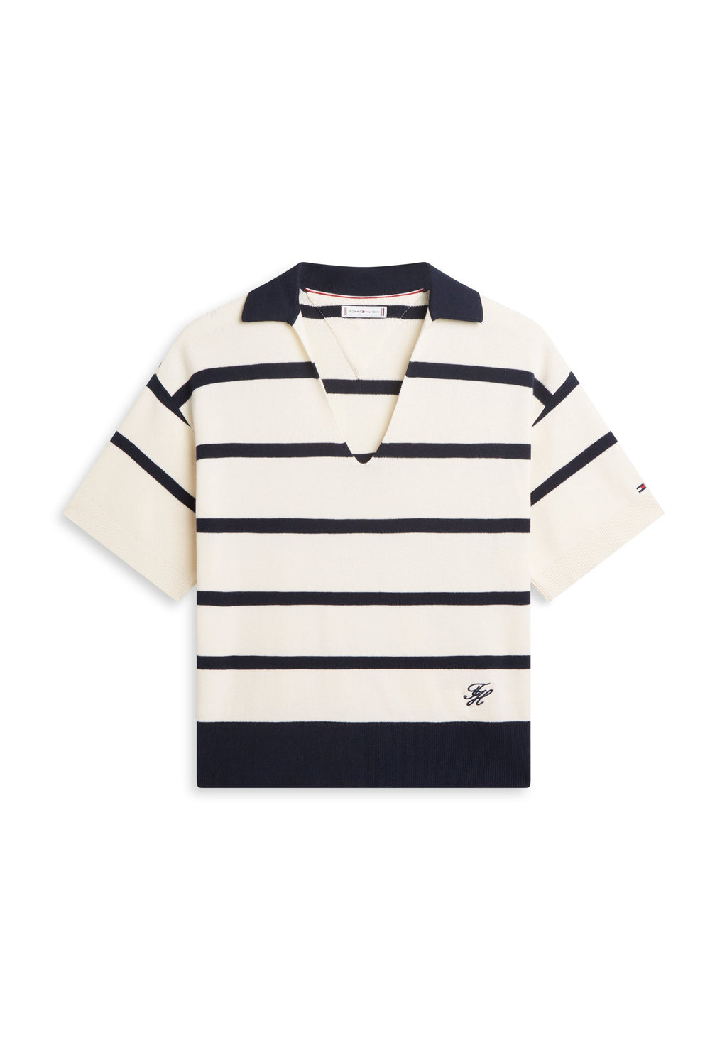 بلوزة بولو PREMIUM KNIT RELAXED POLO JUMPER - كاليكو/داكن ليلي بحري