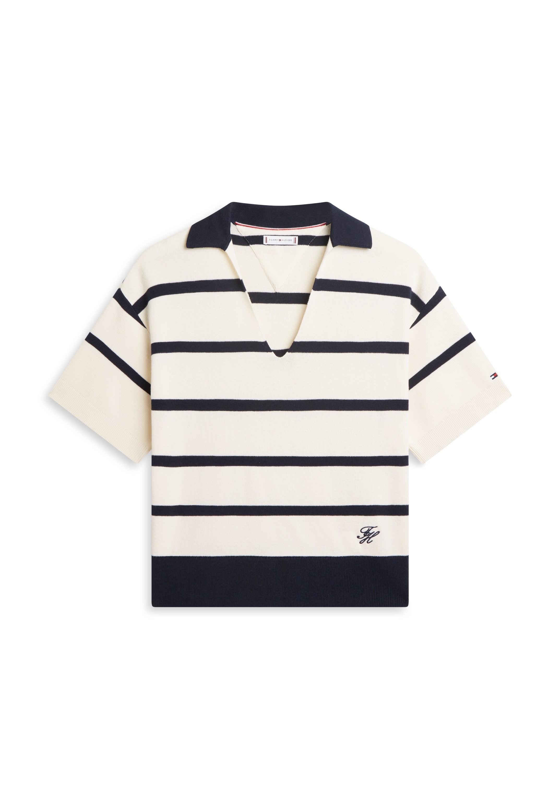 بلوزة بولو PREMIUM KNIT RELAXED POLO JUMPER - كاليكو/داكن ليلي بحري