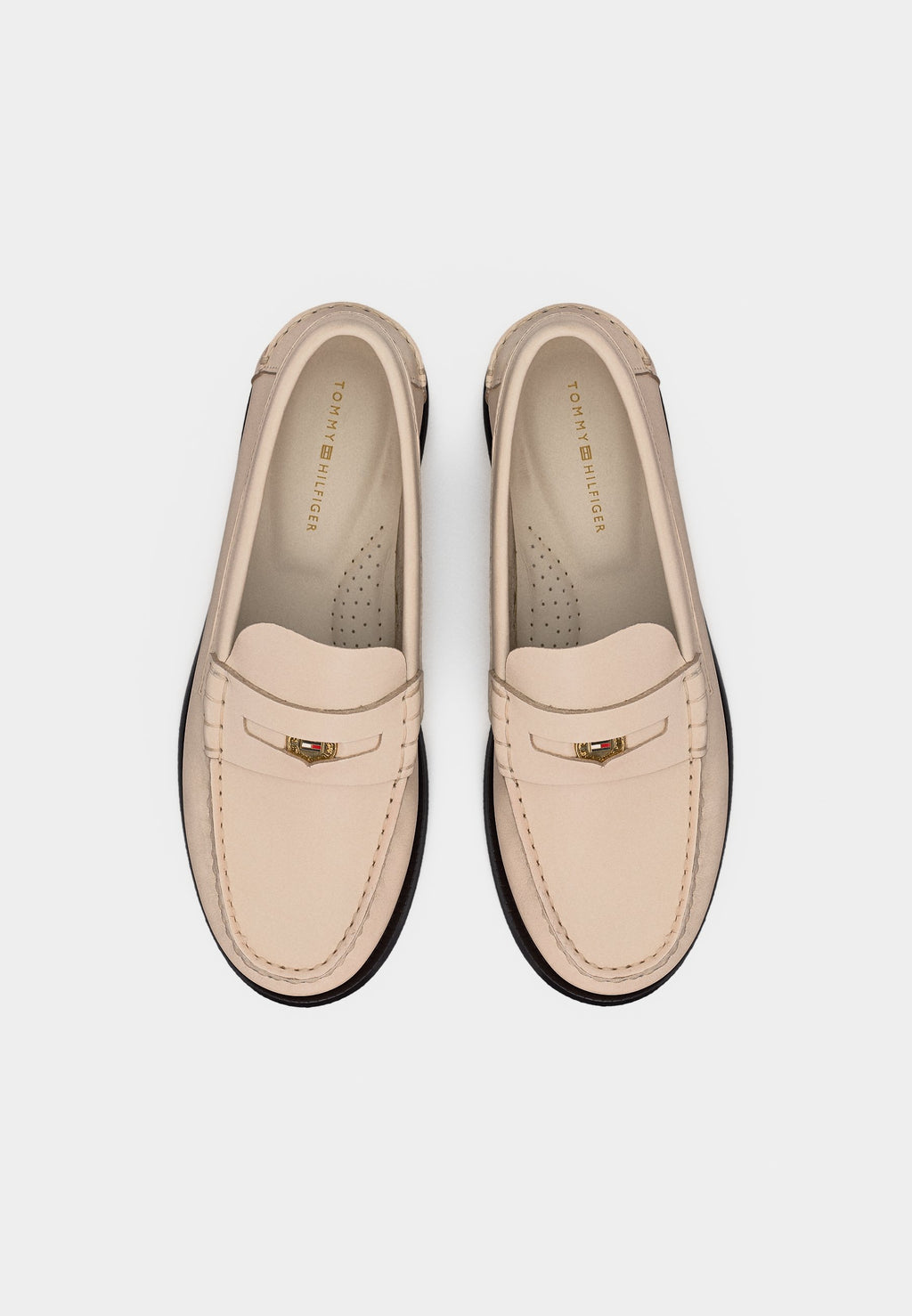 LEATHER PENNY LOAFERS - Slip-ons - soft cream
