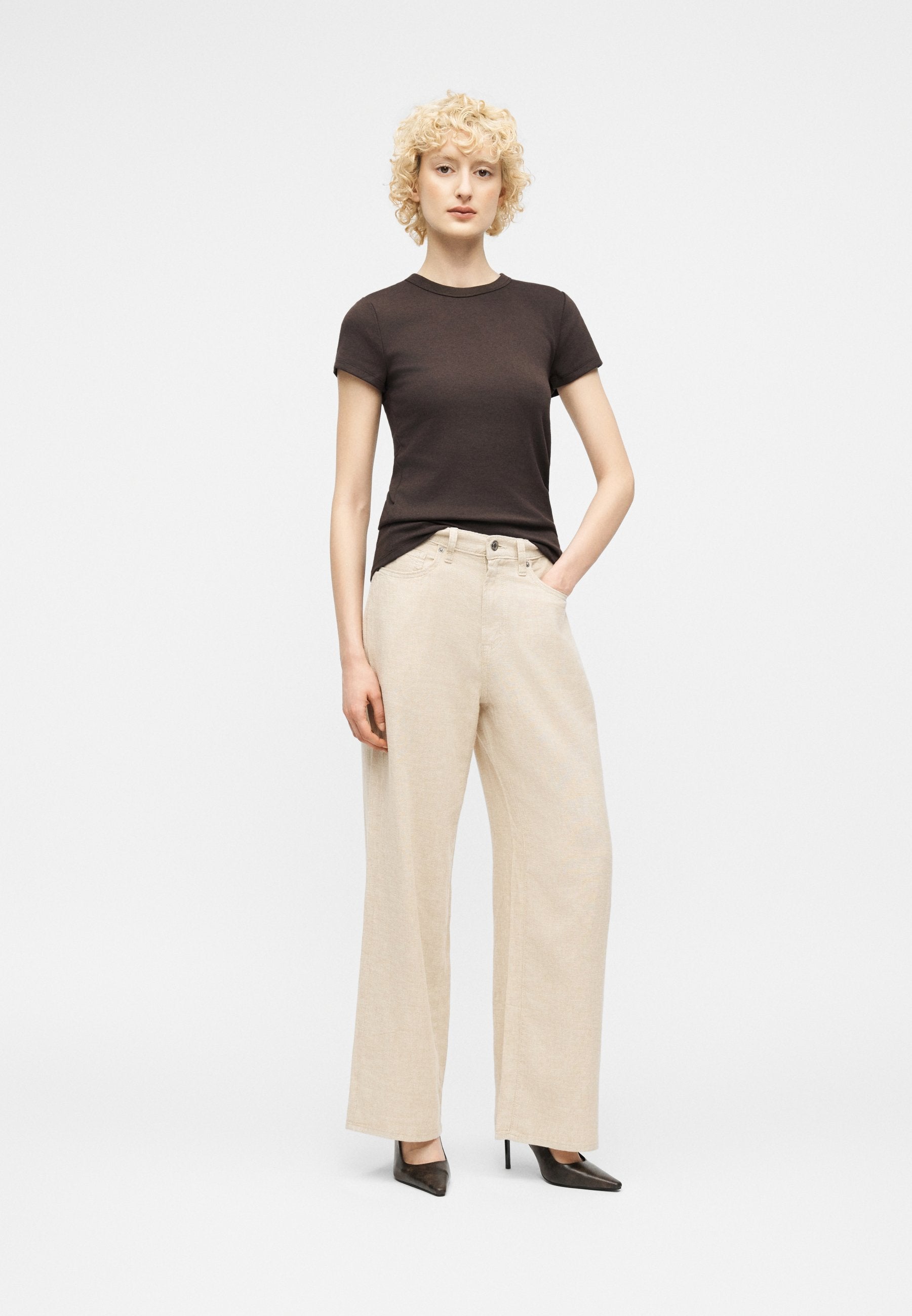 CREW - Print T-shirt - terra brown