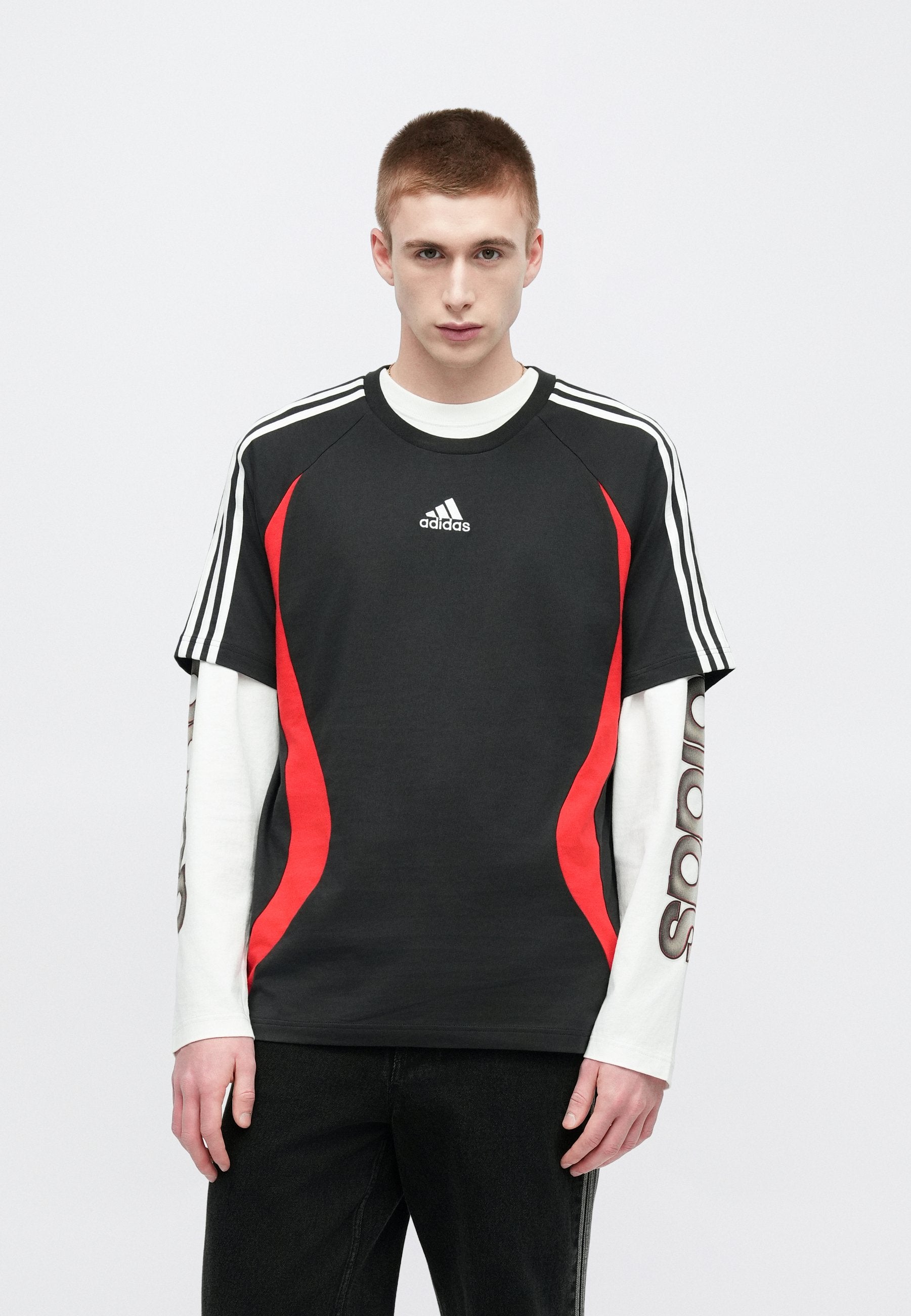 TEAMGEIST TEE - Print T-shirt - black/better scarlet