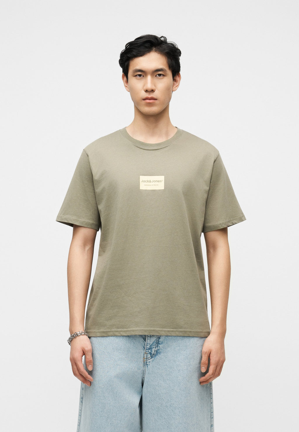 JJFRANK TEE CREW NECK 3 PACK - Basic T-shirt - vetiver/monbeam/navy blazer