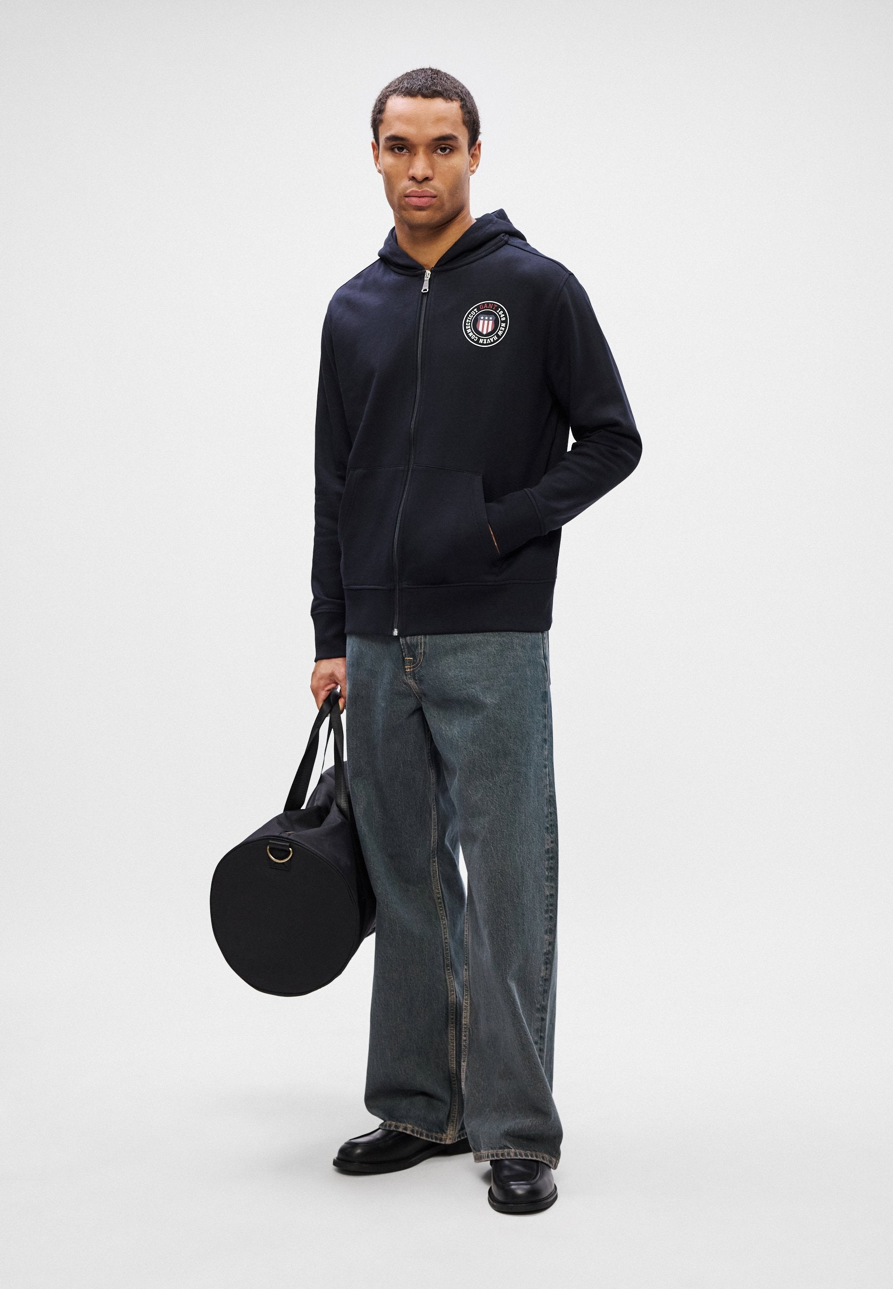 GRAPHIC FULL ZIP HOODIE - Zip-up sweatshirt - black