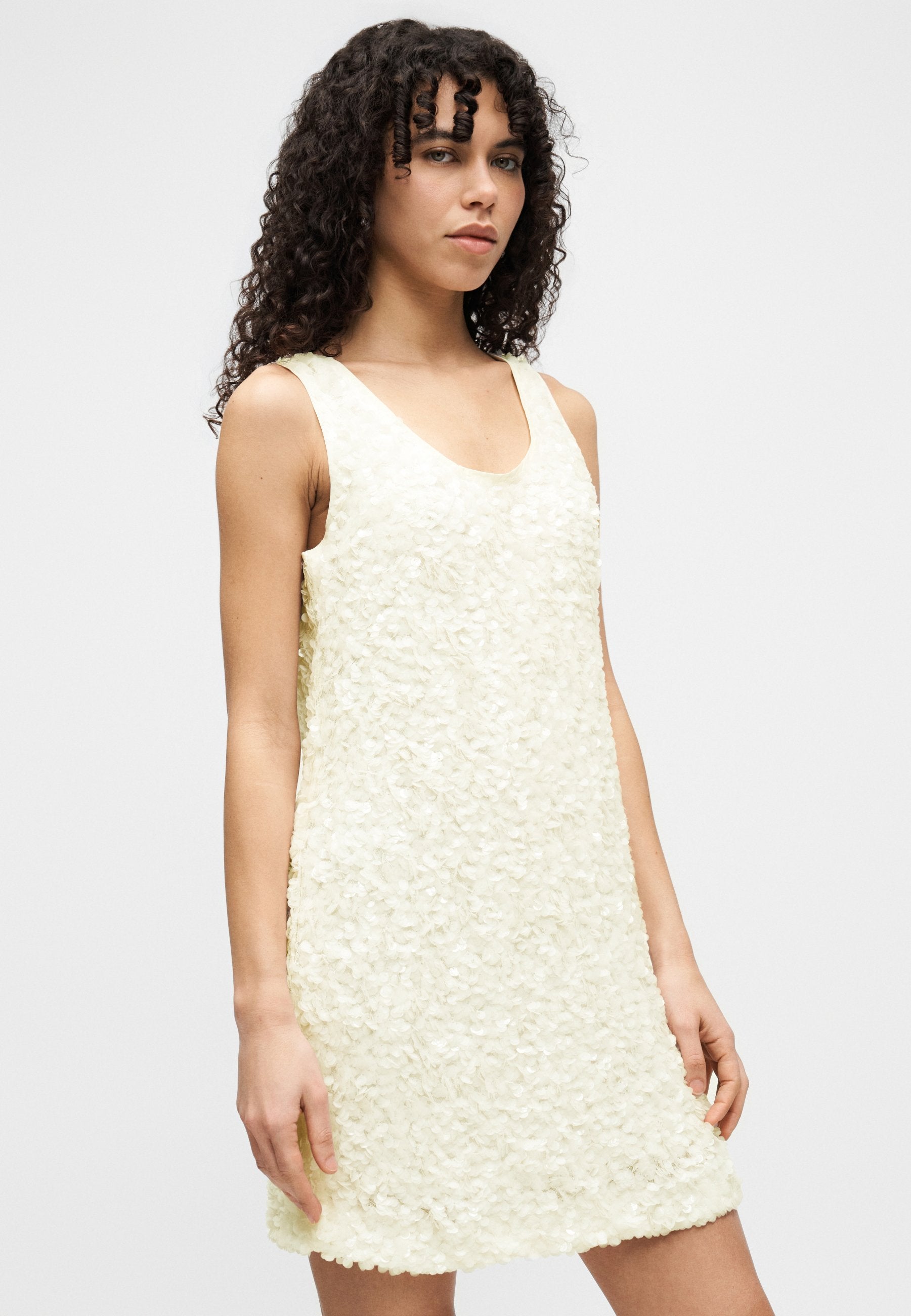 SEQUIN MINI DRESS - Day dress - white greige