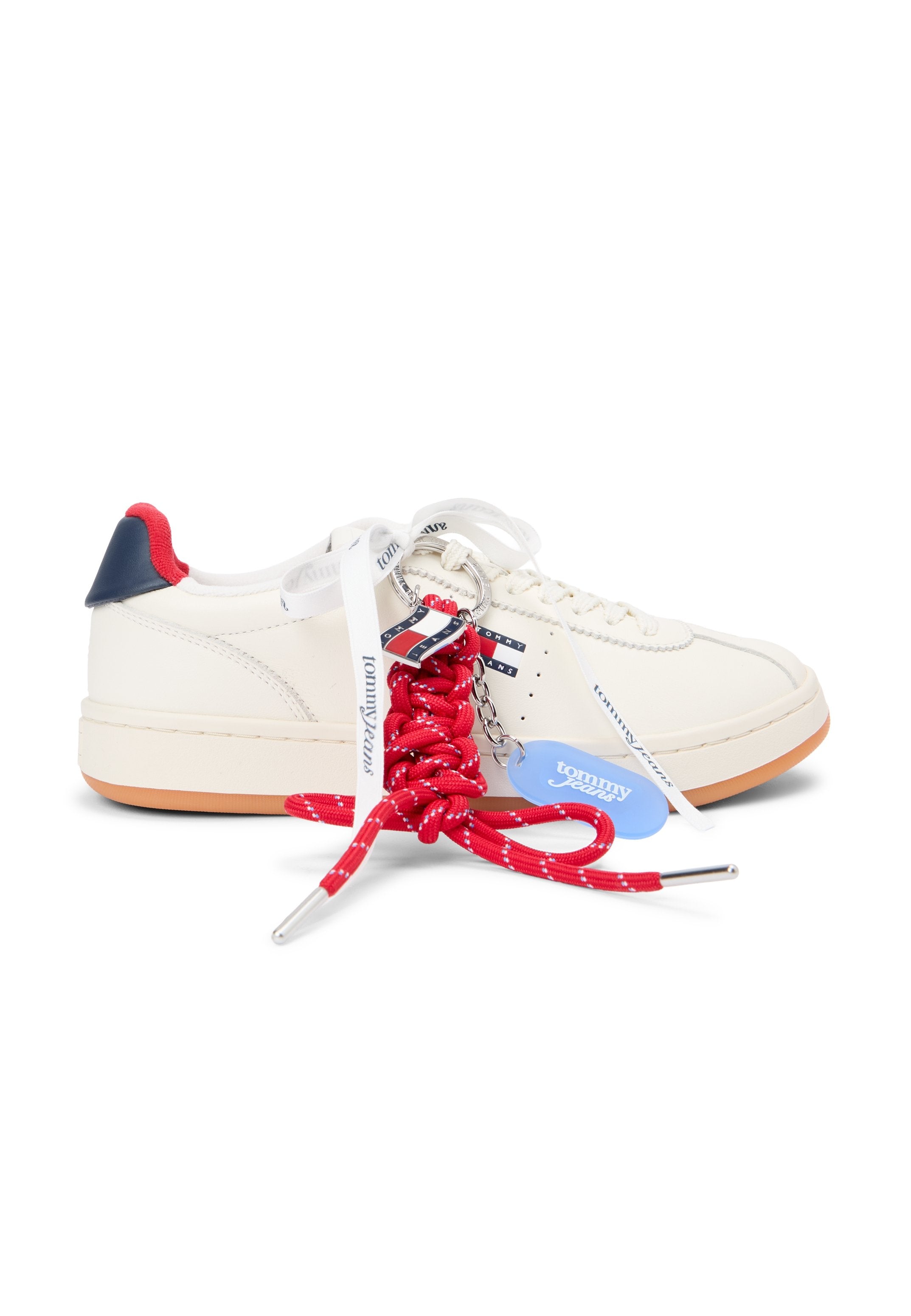 LEATHER ARCHIVE COURT TRAINERS WITH CHARMS - Trainers - ivory/dark night navy