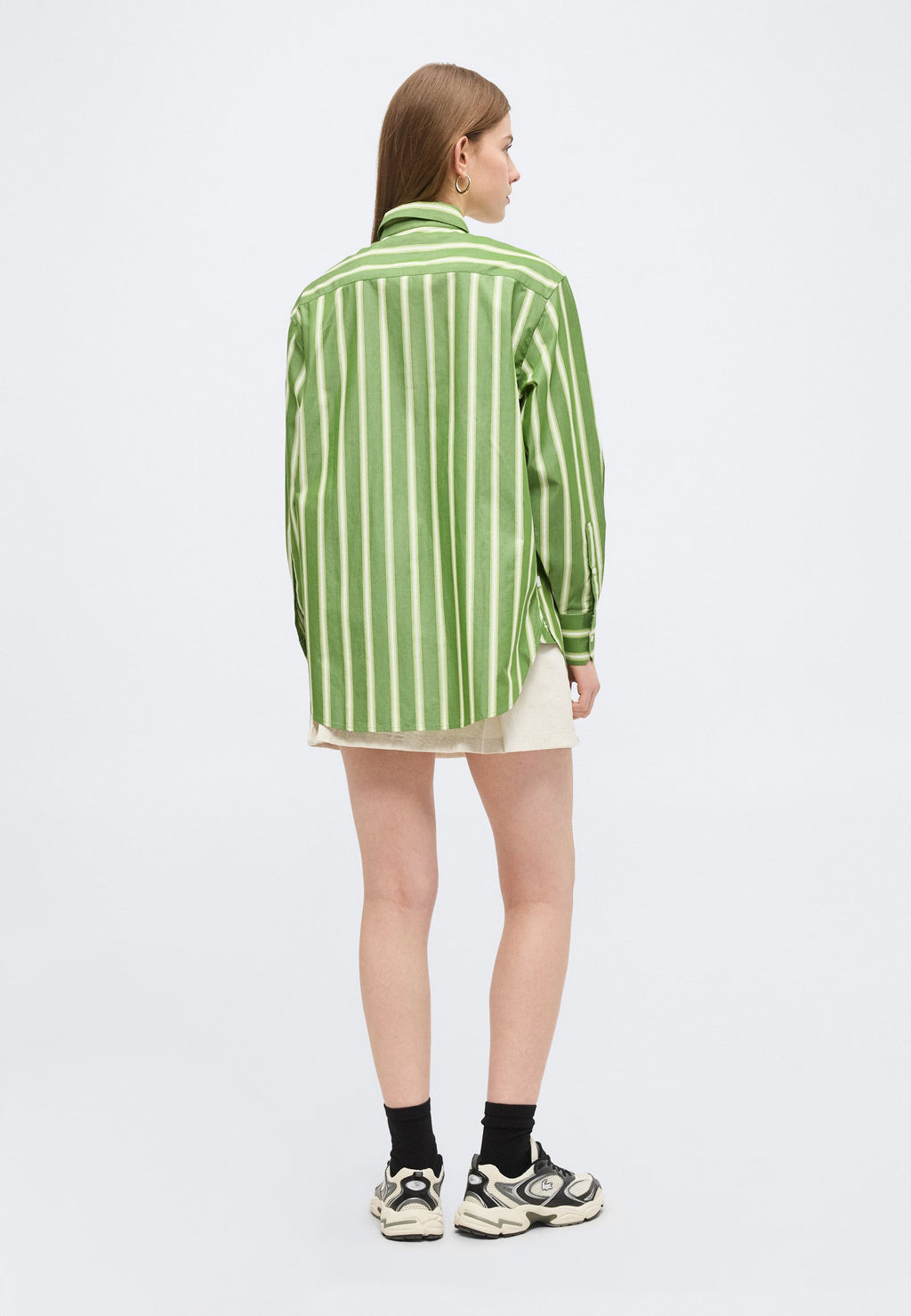 Button-down blouse - lamb's lettuce/birch/white/black