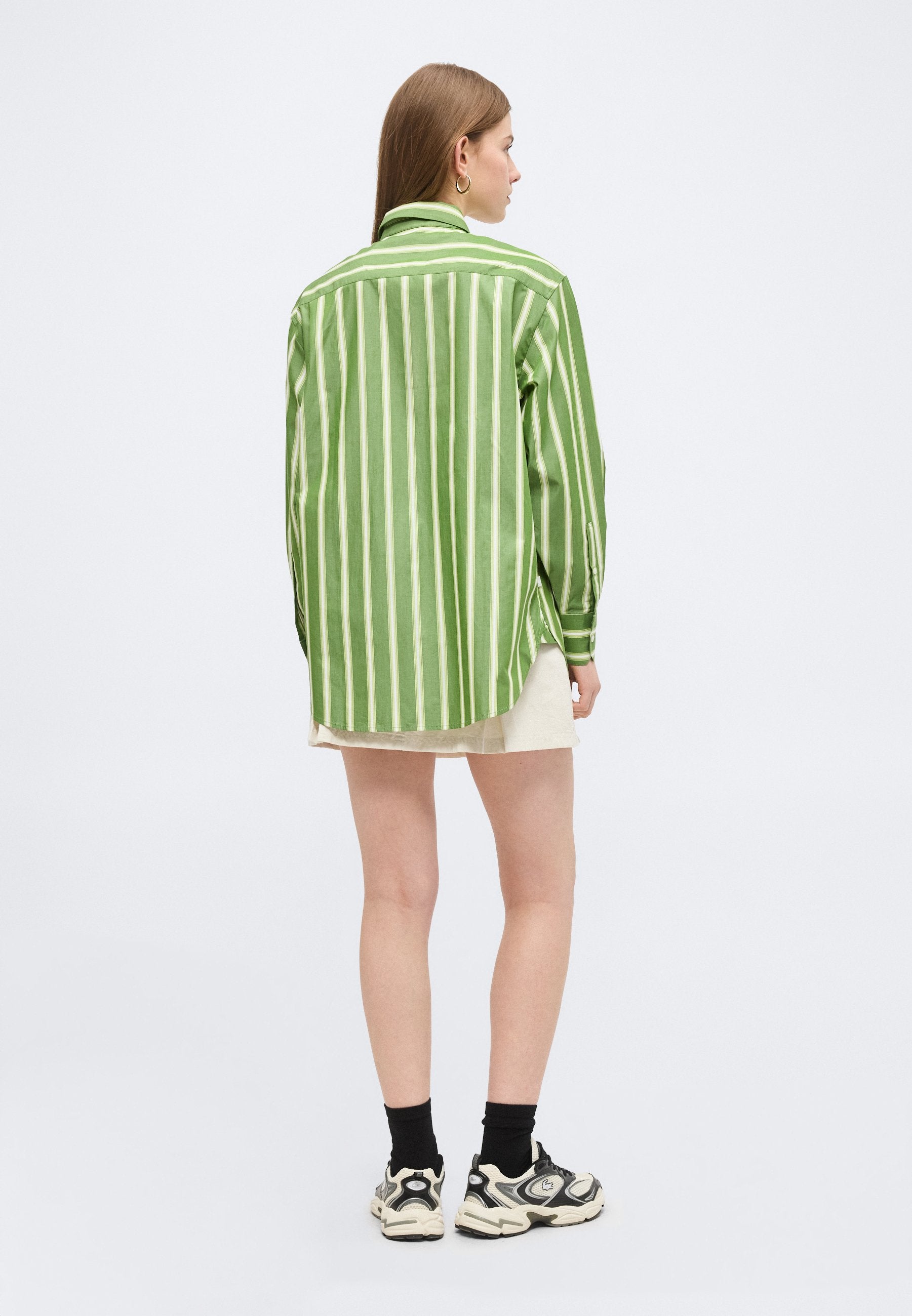Button-down blouse - lamb's lettuce/birch/white/black