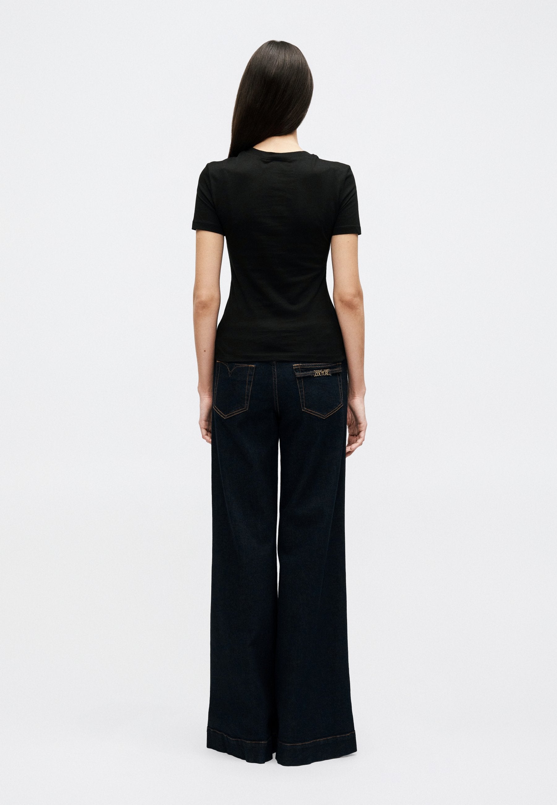 CURSIVE LOGO GLITTER - Basic T-shirt - black