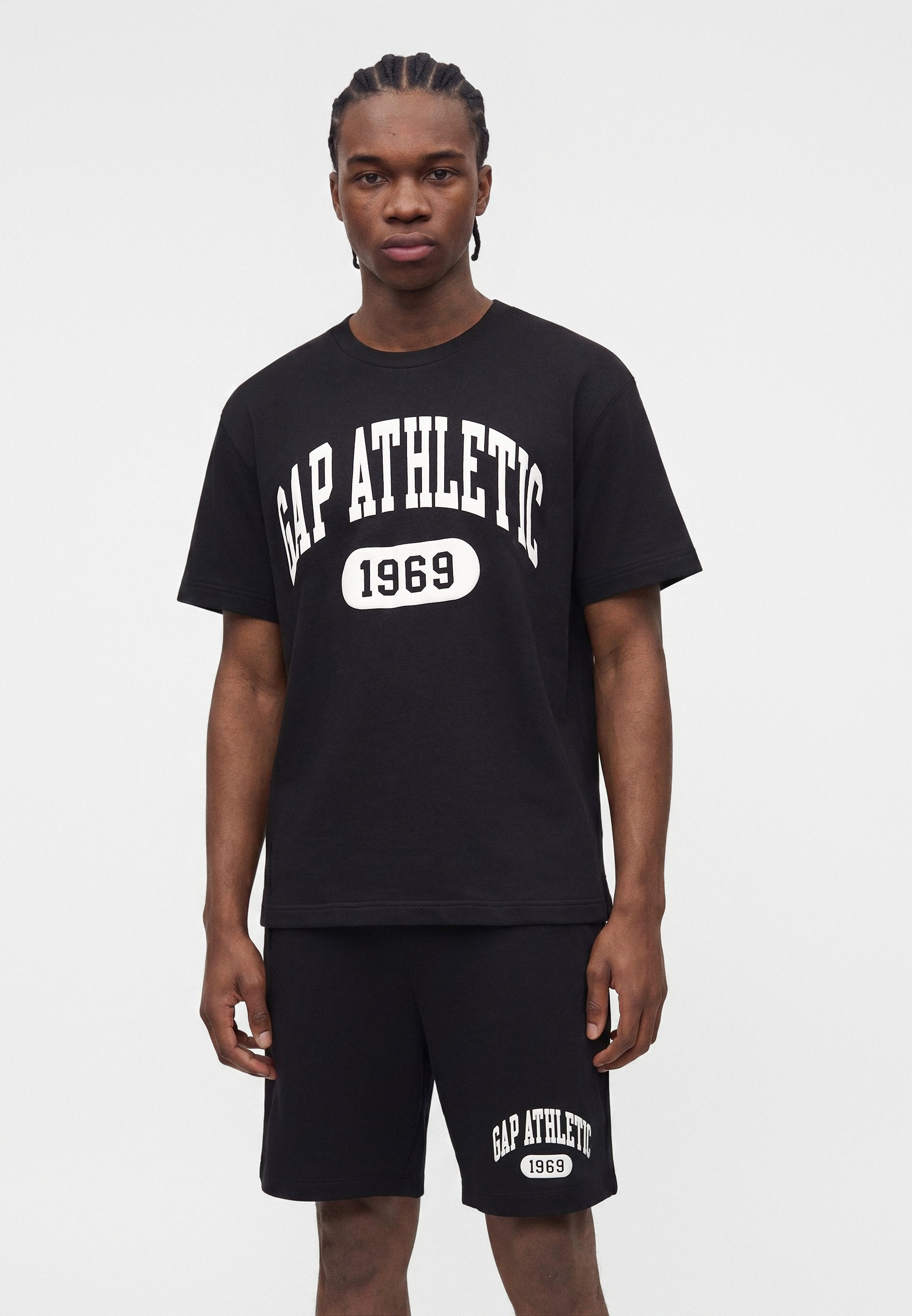 ATHLETIC LOGO CREW - Print T-shirt - black