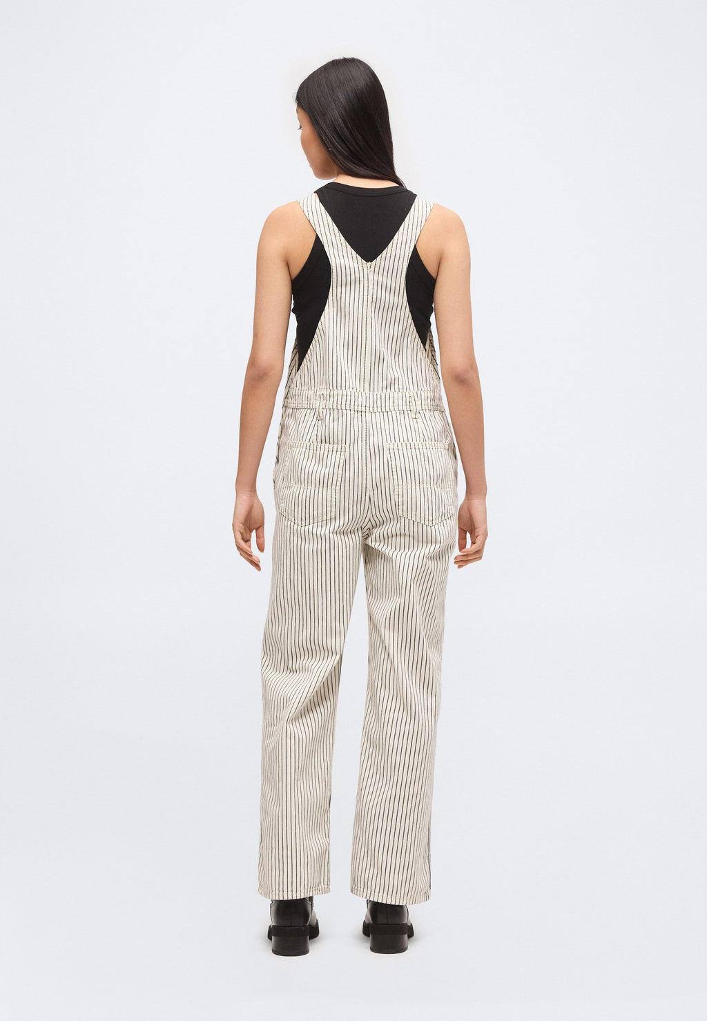 LOOSE OVERALL TEAGUE STRIPE - Denim Dungarees - navy