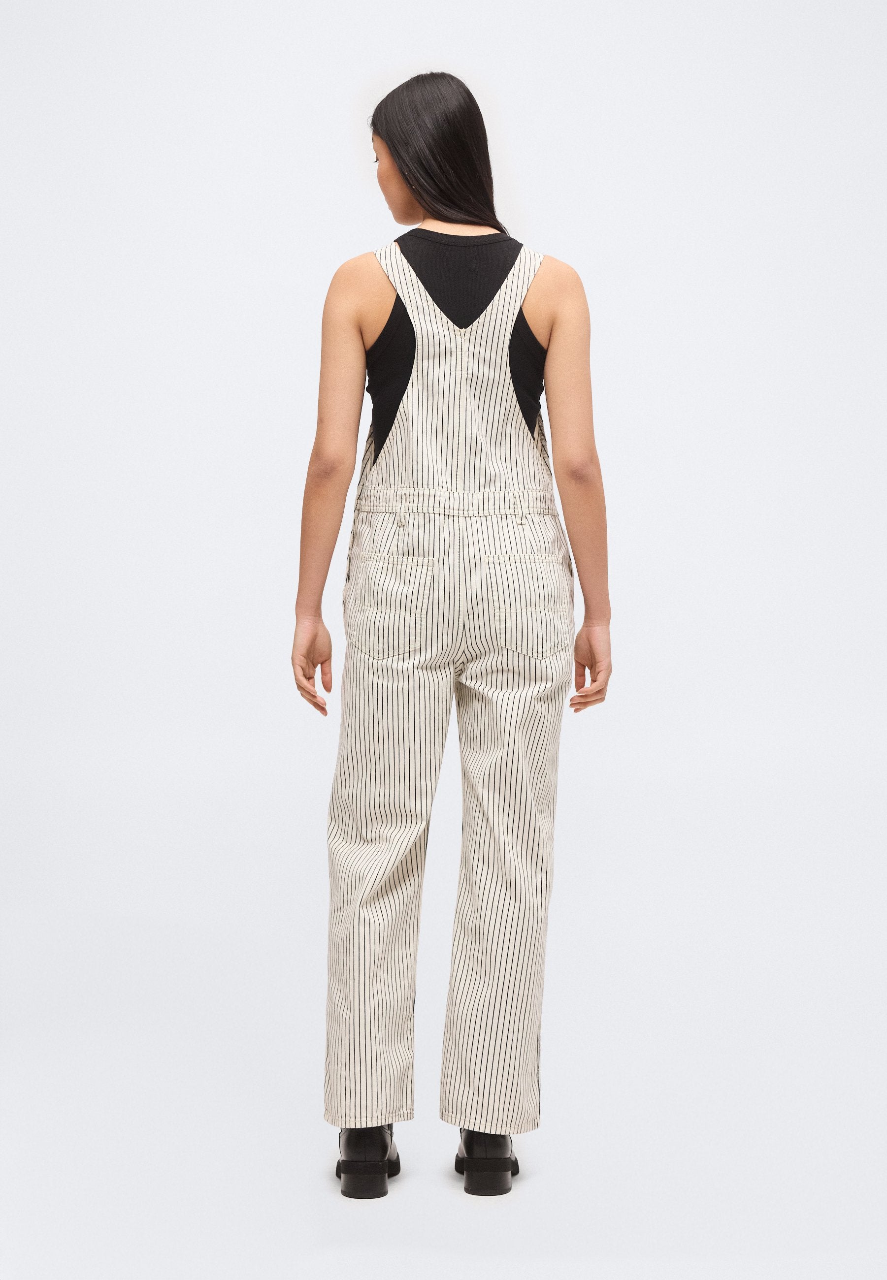 LOOSE OVERALL TEAGUE STRIPE - Denim Dungarees - navy