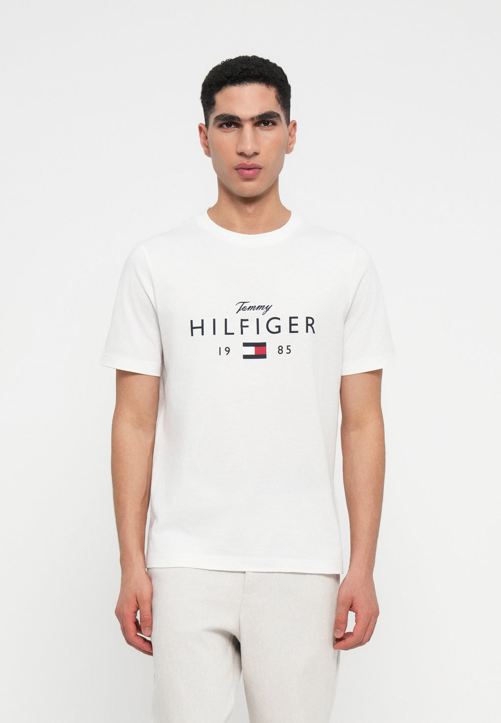 LOGO GRAPHIC JERSEY CREW NECK T-SHIRT - Print T-shirt - white