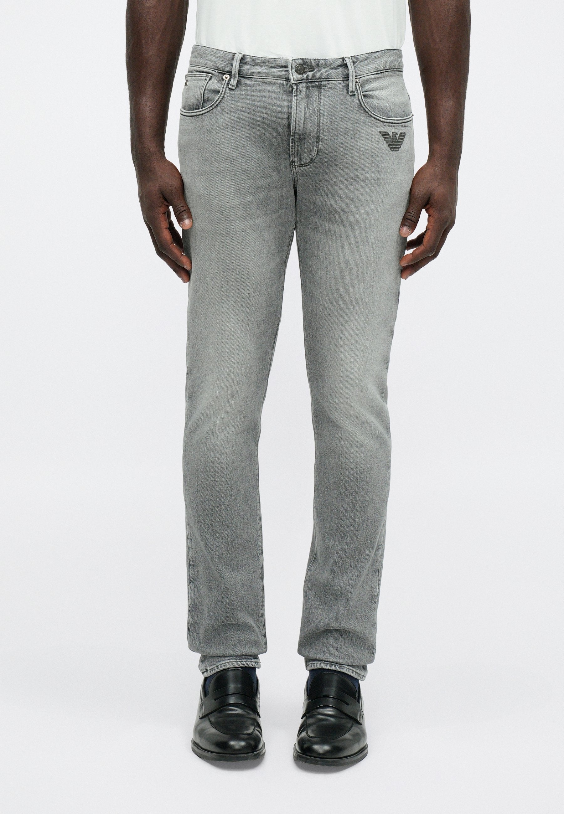 POCKETS PANT - Slim fit jeans - light grey denim