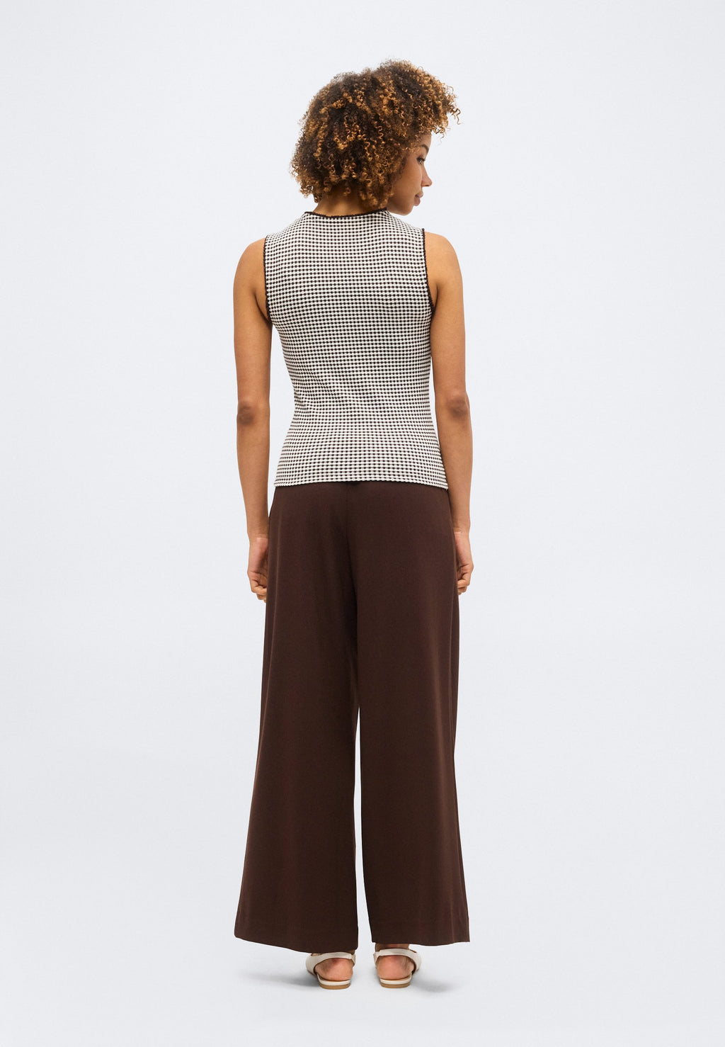 GINGHAM - Top - dark brown