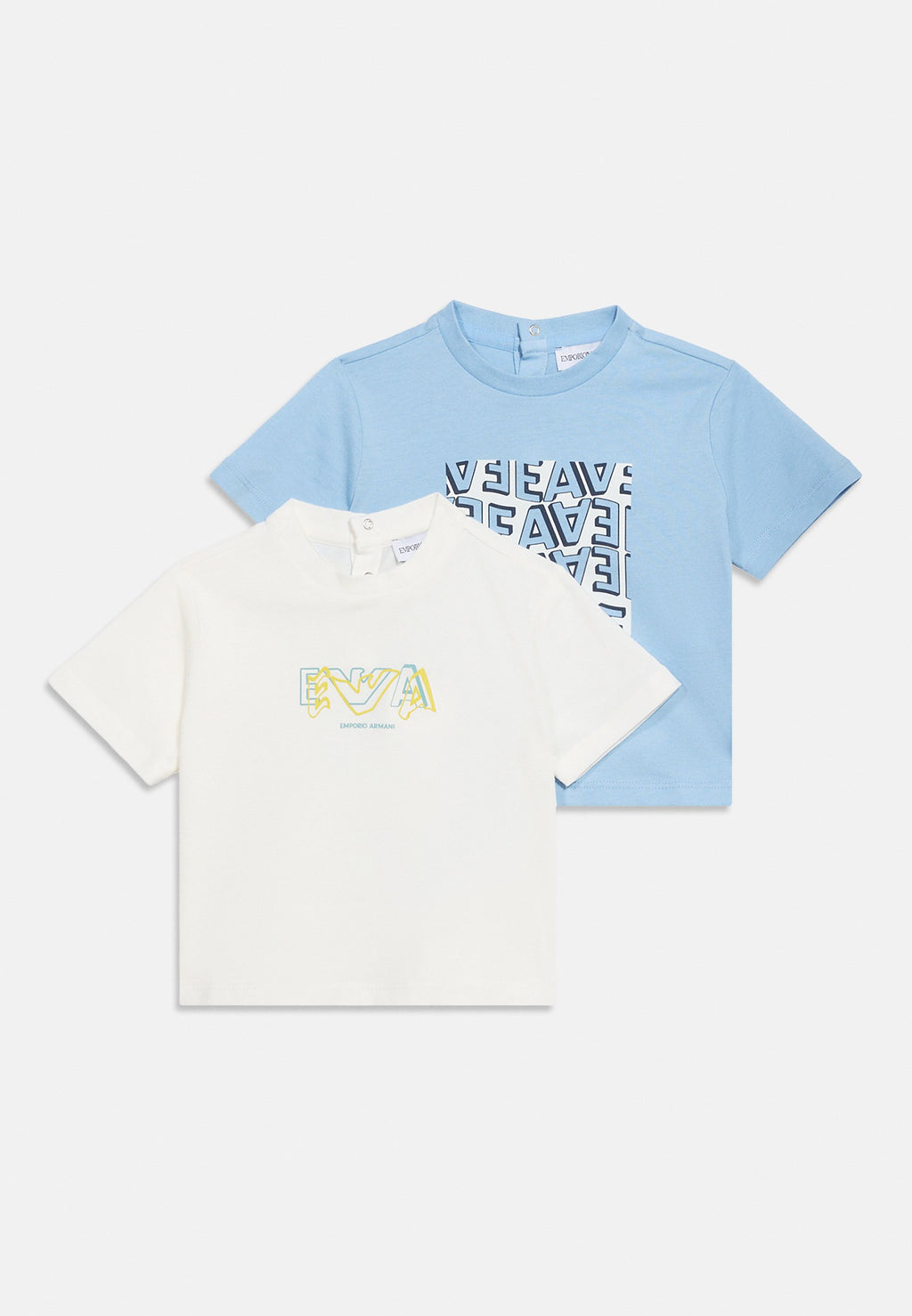 2 PACK - Print T-shirt - off white/soft chambray