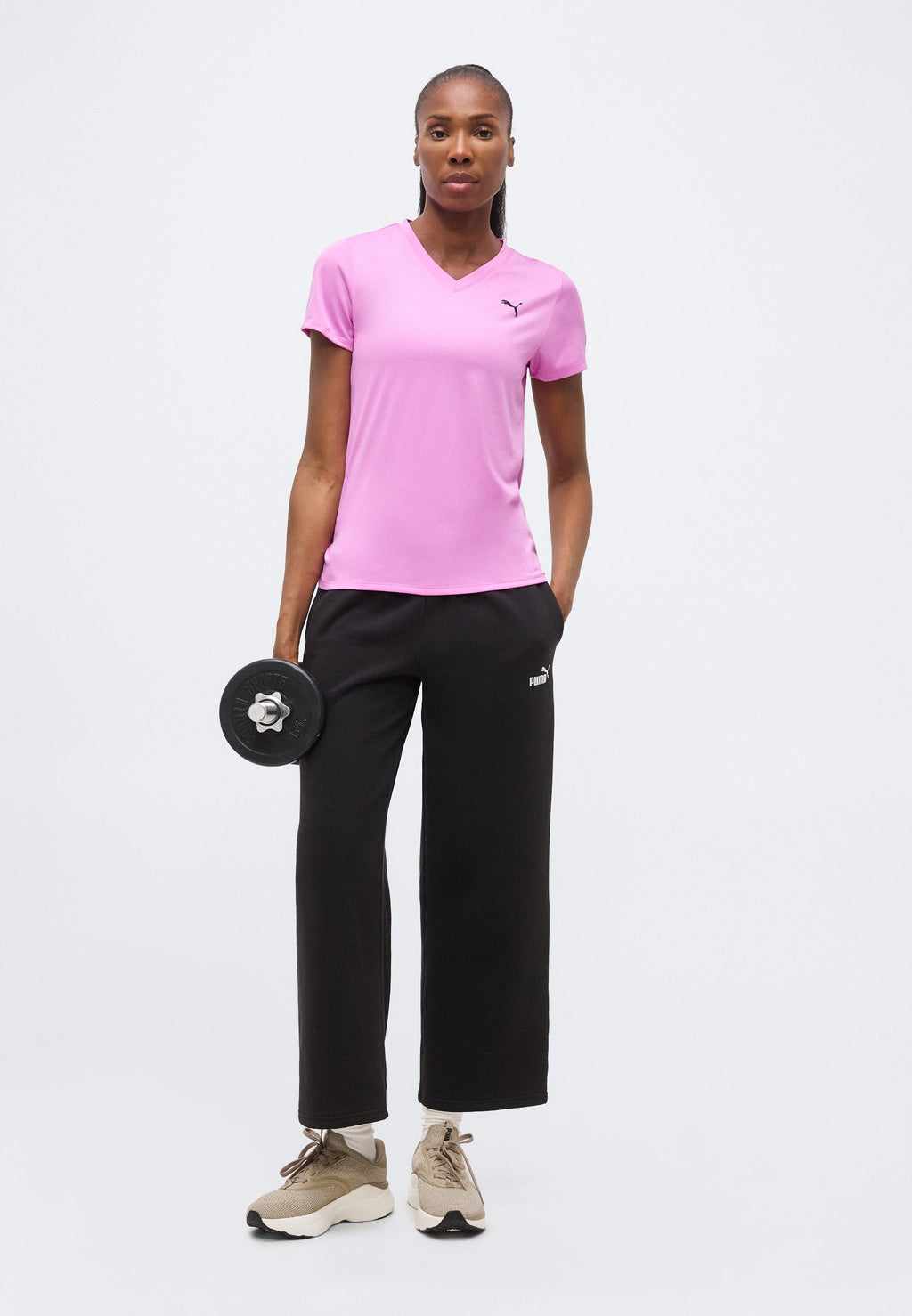 TAD ESSENTIAL V NECK TEE - Sports T-shirt - mauve pop