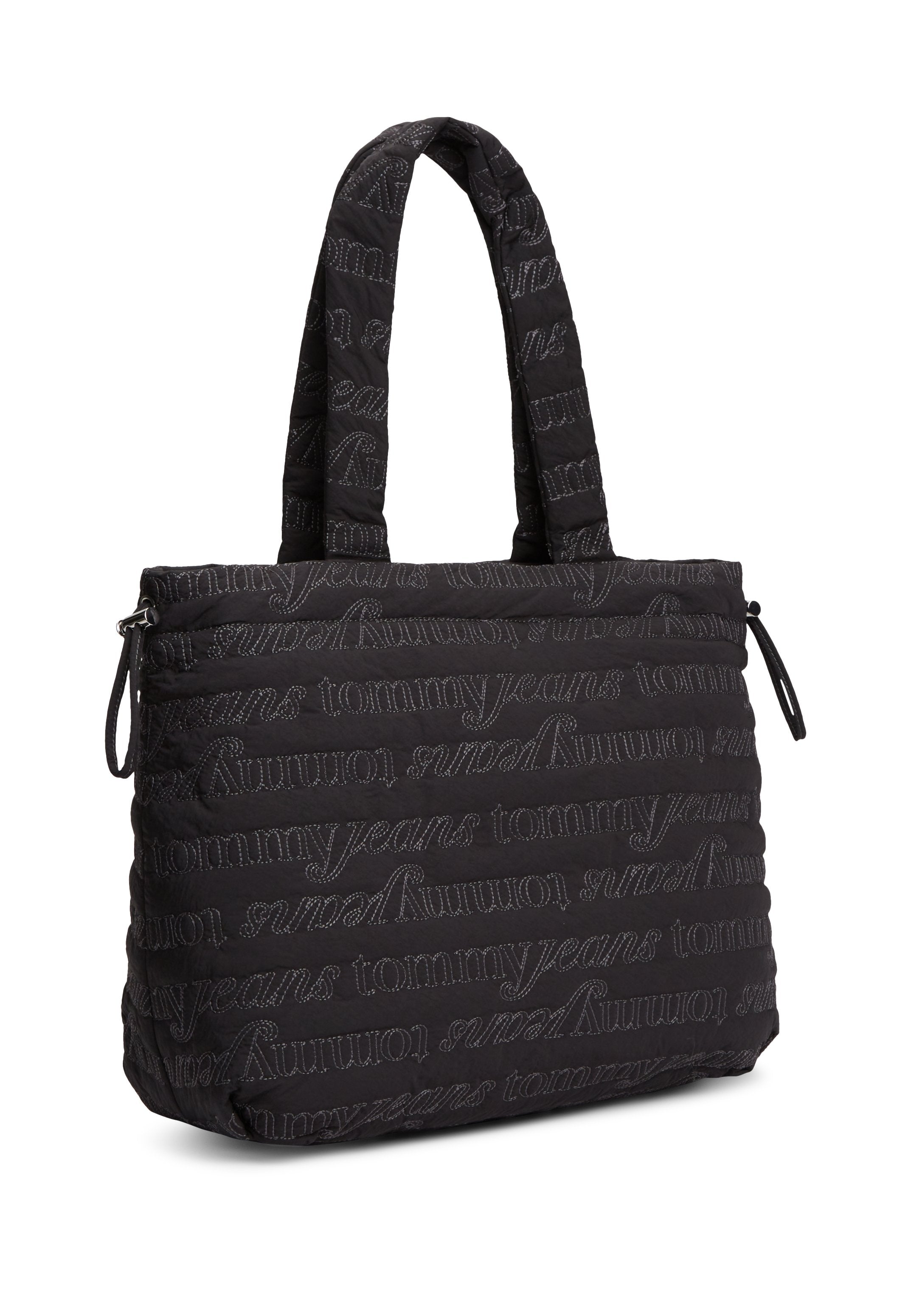 REPEAT LOGO PRINT CRINKLE TOTE BAG - Tote bag - black