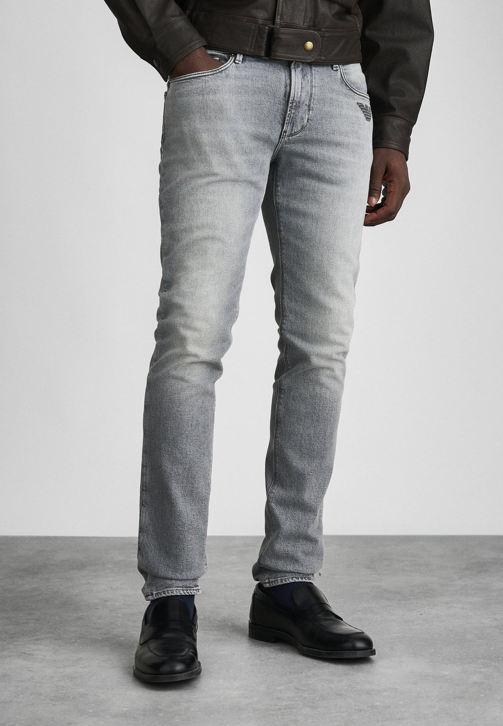 POCKETS PANT - Slim fit jeans - light grey denim