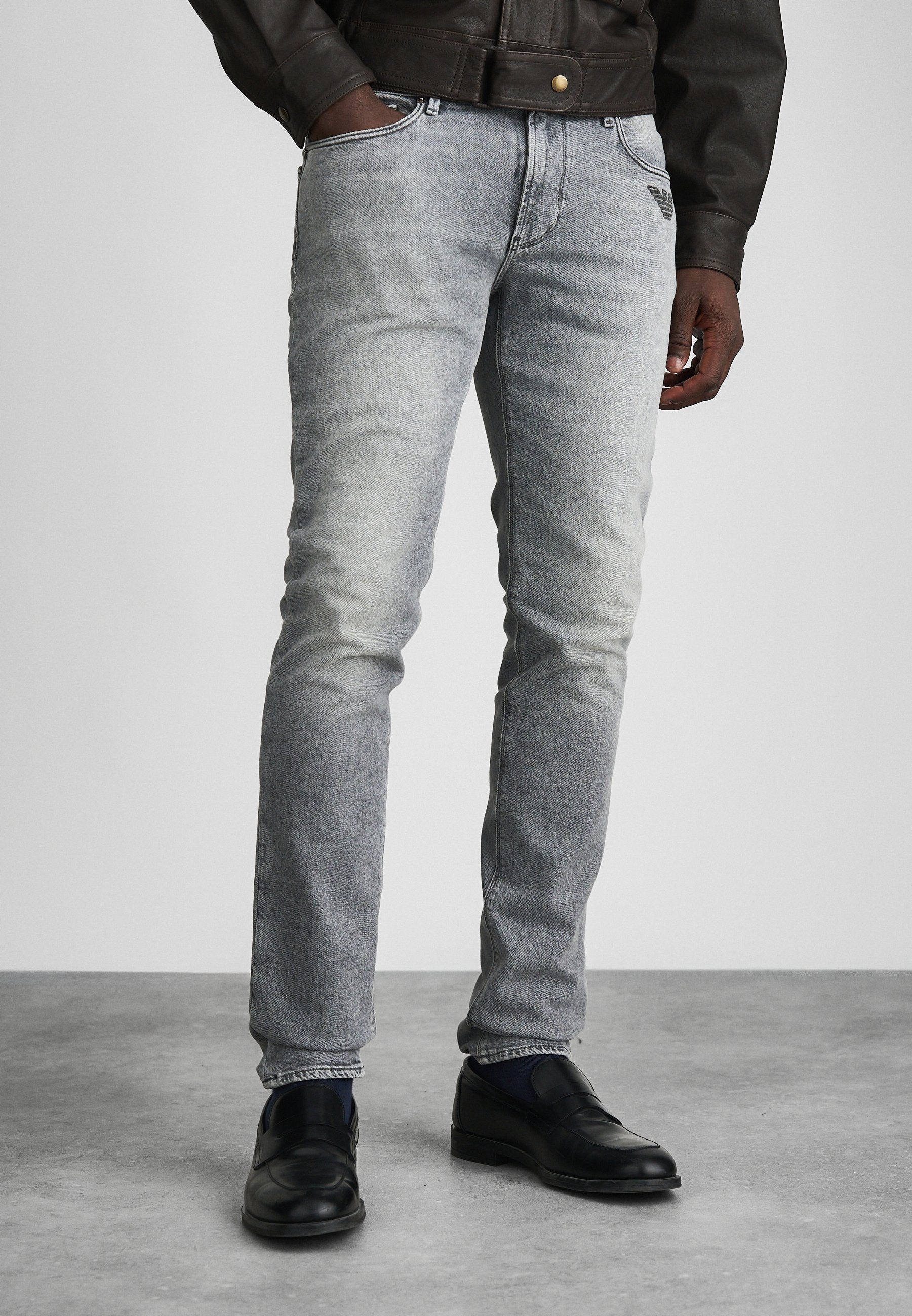 POCKETS PANT - Slim fit jeans - light grey denim