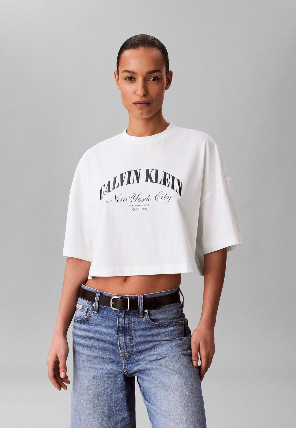 HAUT COURT ET AMPLE À L'ÉCUSSON HÉRITAGE - T-shirt imprimé - blanc vif