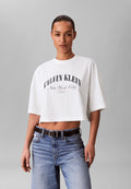 HAUT COURT ET AMPLE À L'ÉCUSSON HÉRITAGE - T-shirt imprimé - blanc vif